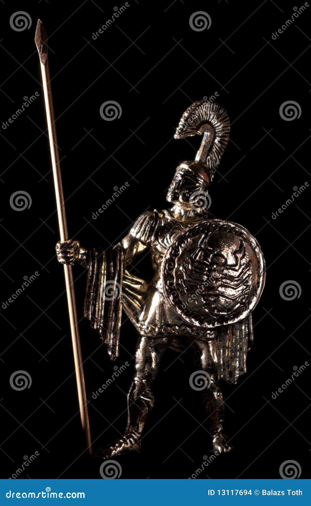 Statue des griechischen Soldaten getrennt auf Schwarzem