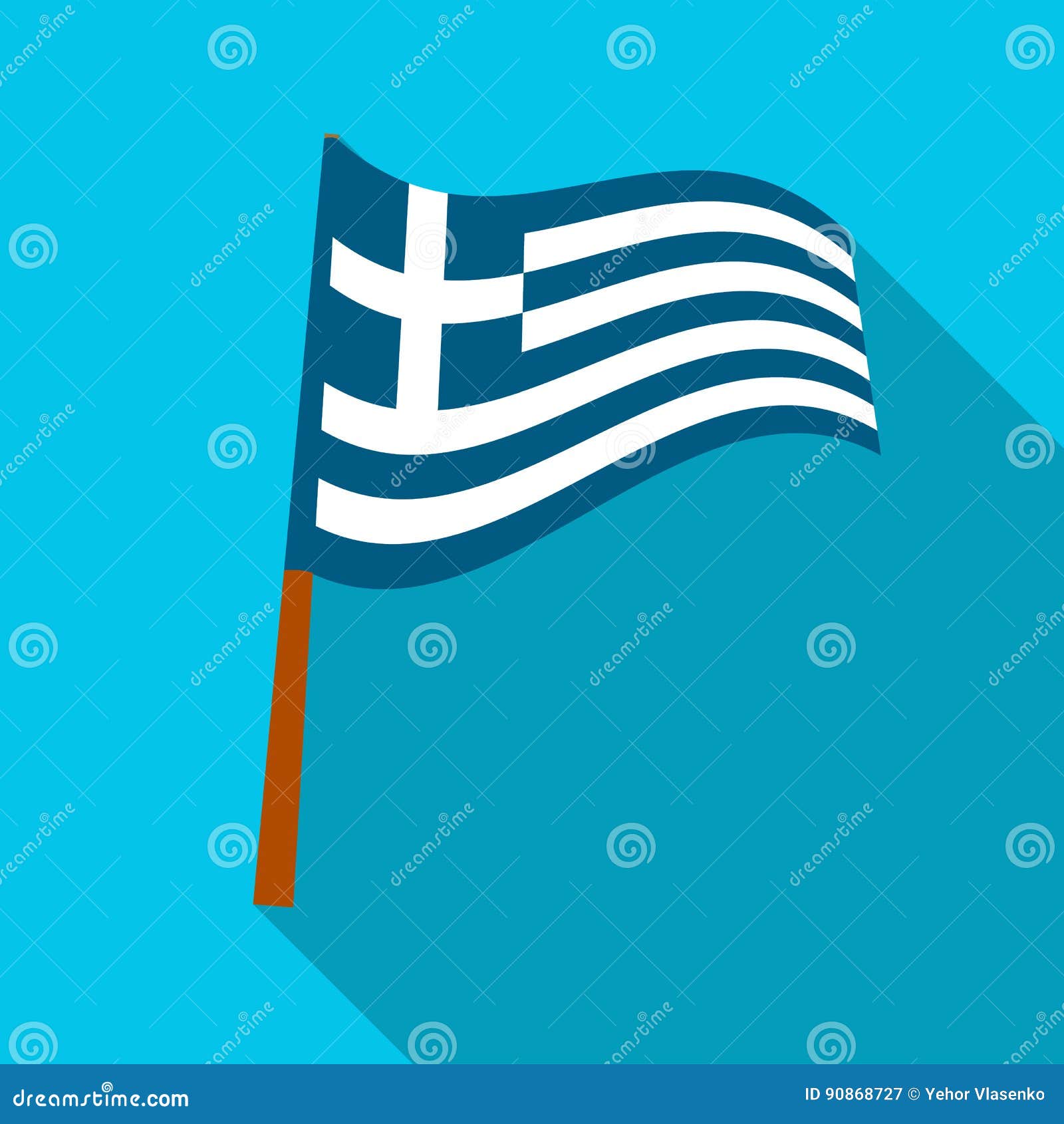 Griechenland-Flagge, Vektorillustration Auf Einem Weißen