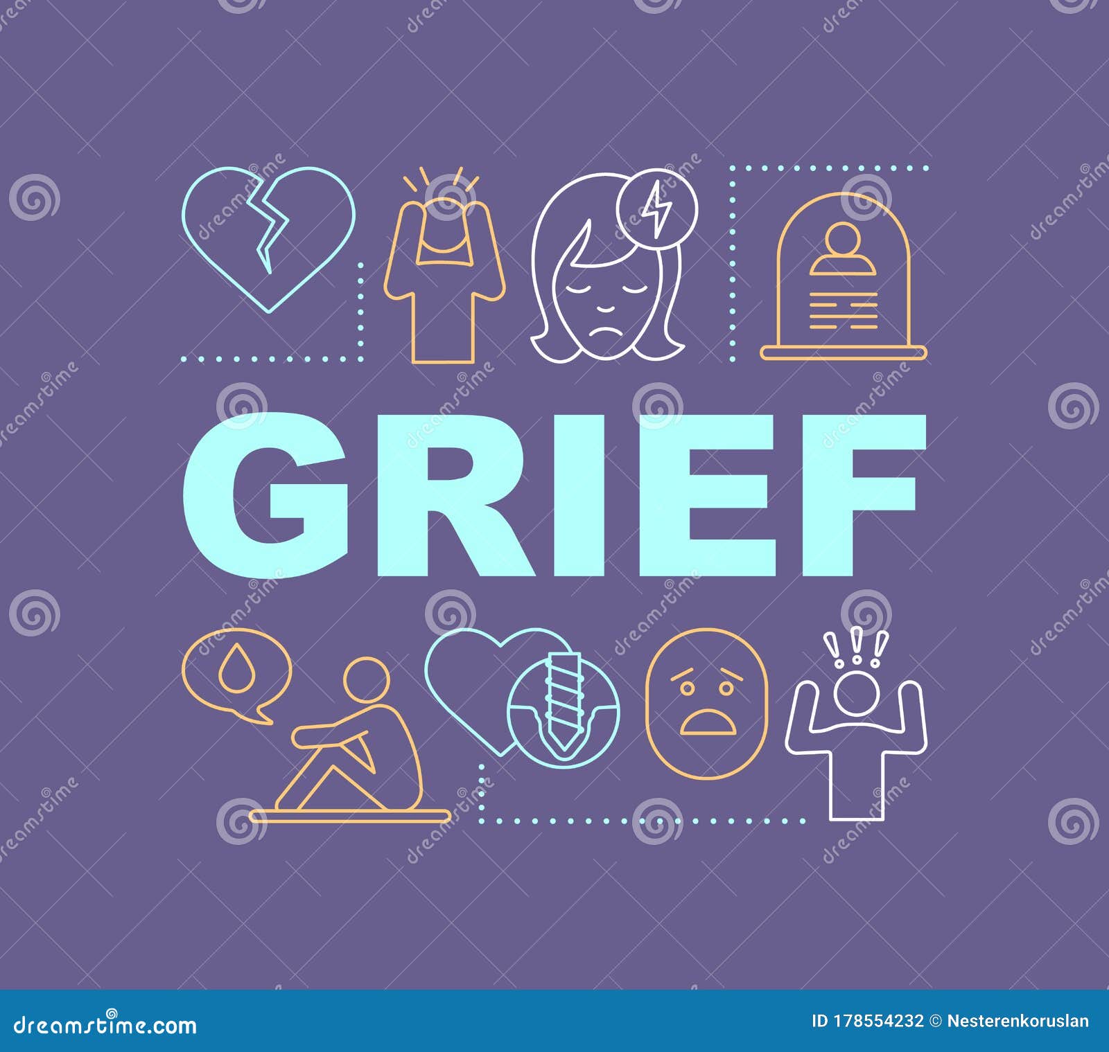 grief word  banner
