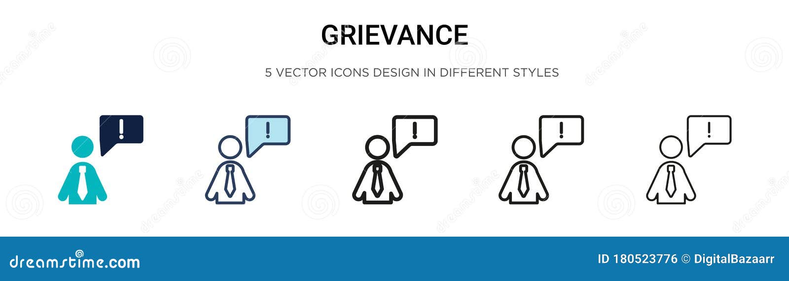 grievance icon in filled, thin line, outline and stroke style.   of two colored and black grievance  icons