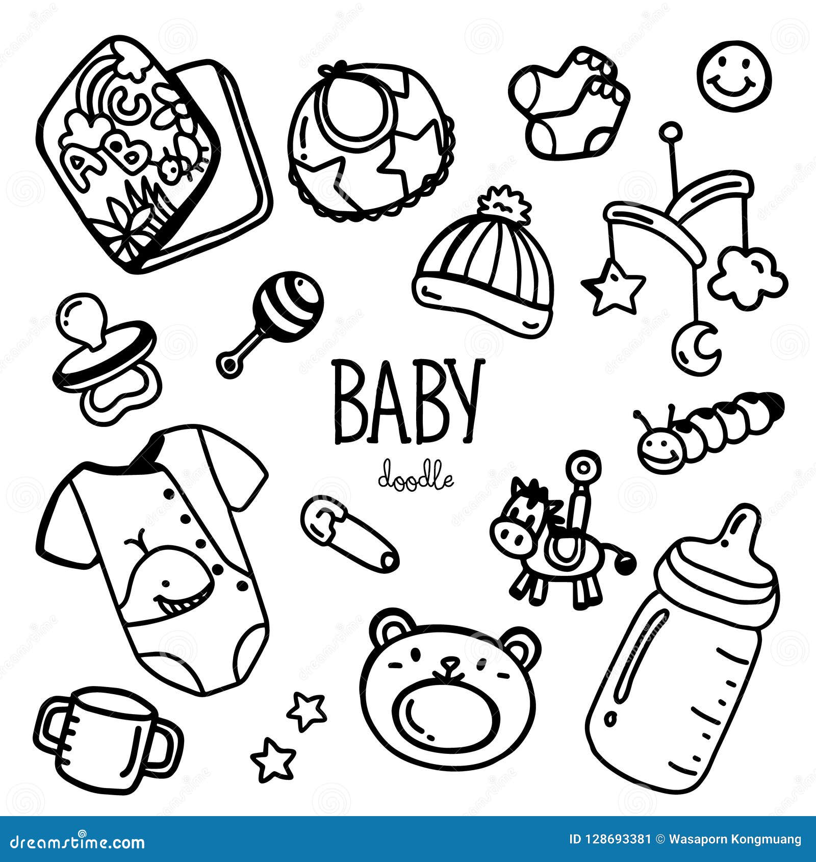 Griffonnage D Articles De Bebe Styles De Dessin De Main Pour L Article De Bebe Illustration De Vecteur Illustration Du Retrait Gosse Griffonnage D Articles De Bebe Styles De Dessin De Main Pour L Article De Bebe Illustration De Vecteur Illustration Du Retrait Gosse