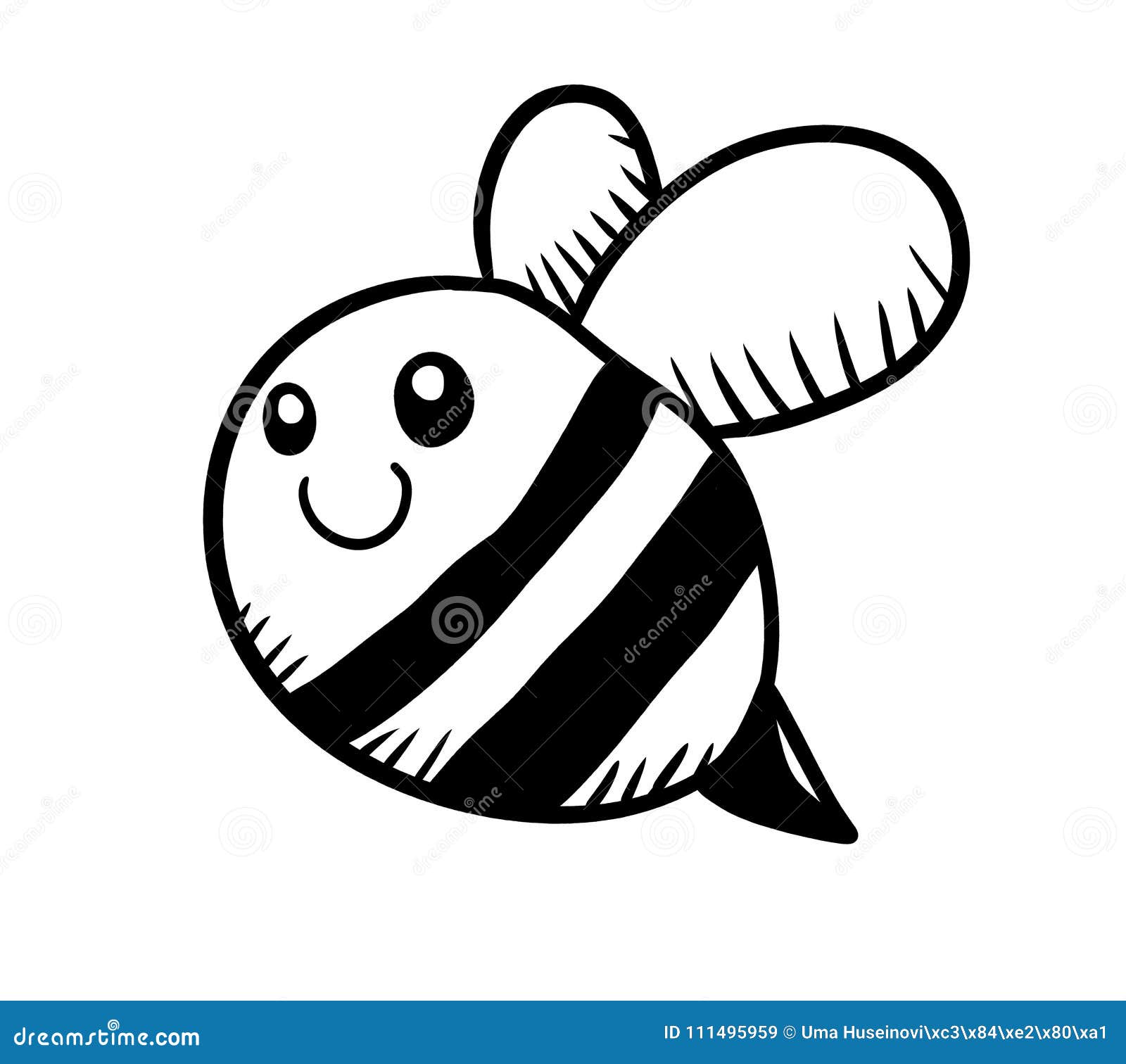 Griffonnage Noir Et Blanc Adorable D Abeille Illustration Stock Illustration Du Conception Griffonnage