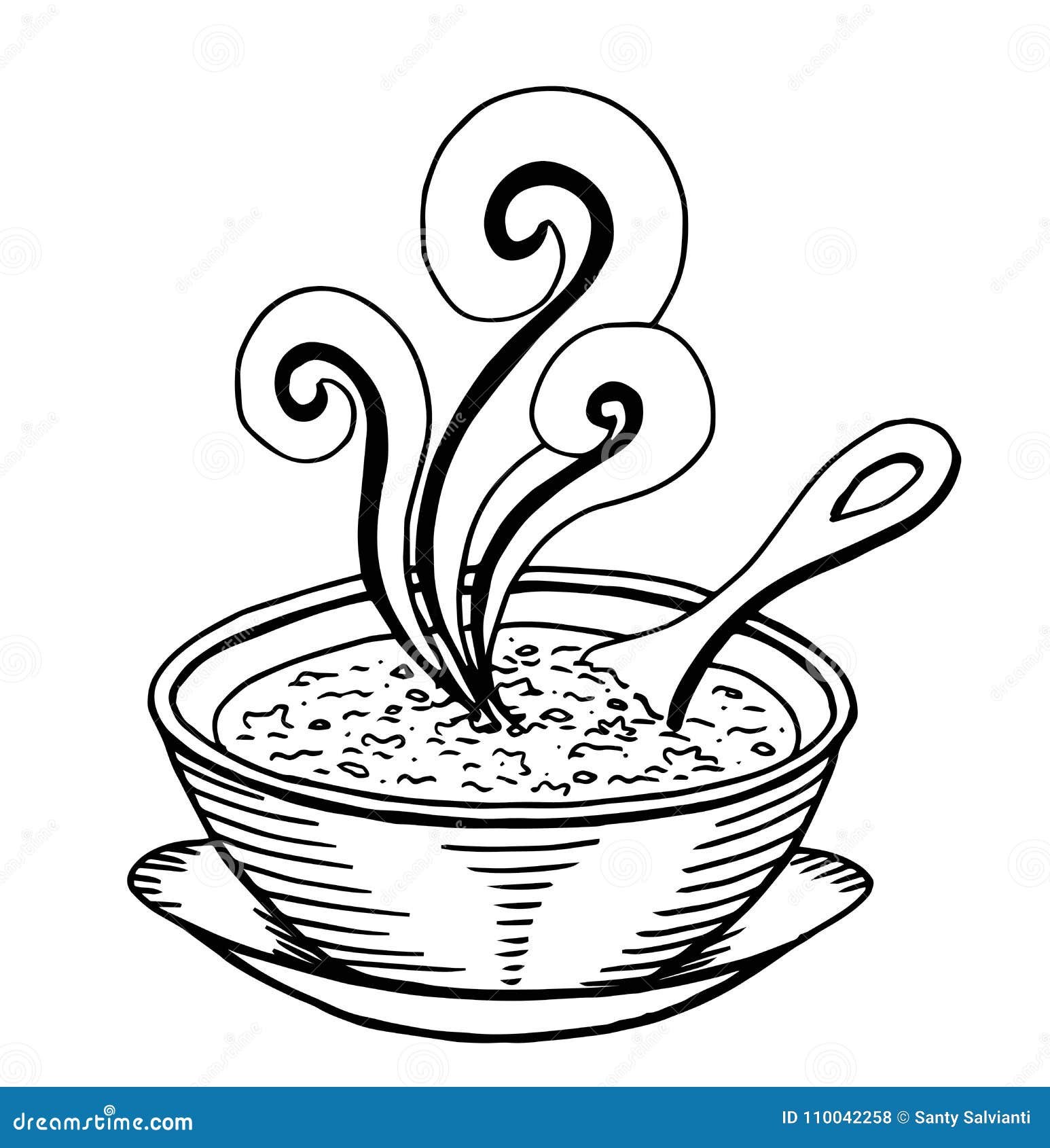 griffonnage tire par la main simple noir et blanc d un bol de soupe illustration vecteur du cuvette 110042258 coloriage chien chiot vk