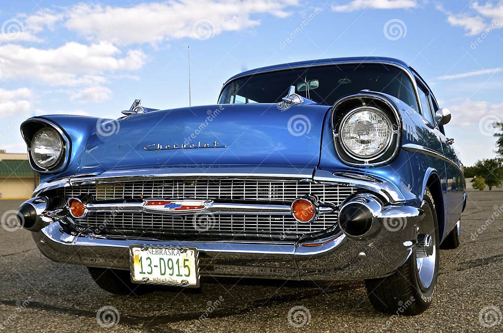 Grill of a Classic 1957 Chevy at Car Show Editorial Image Image of
