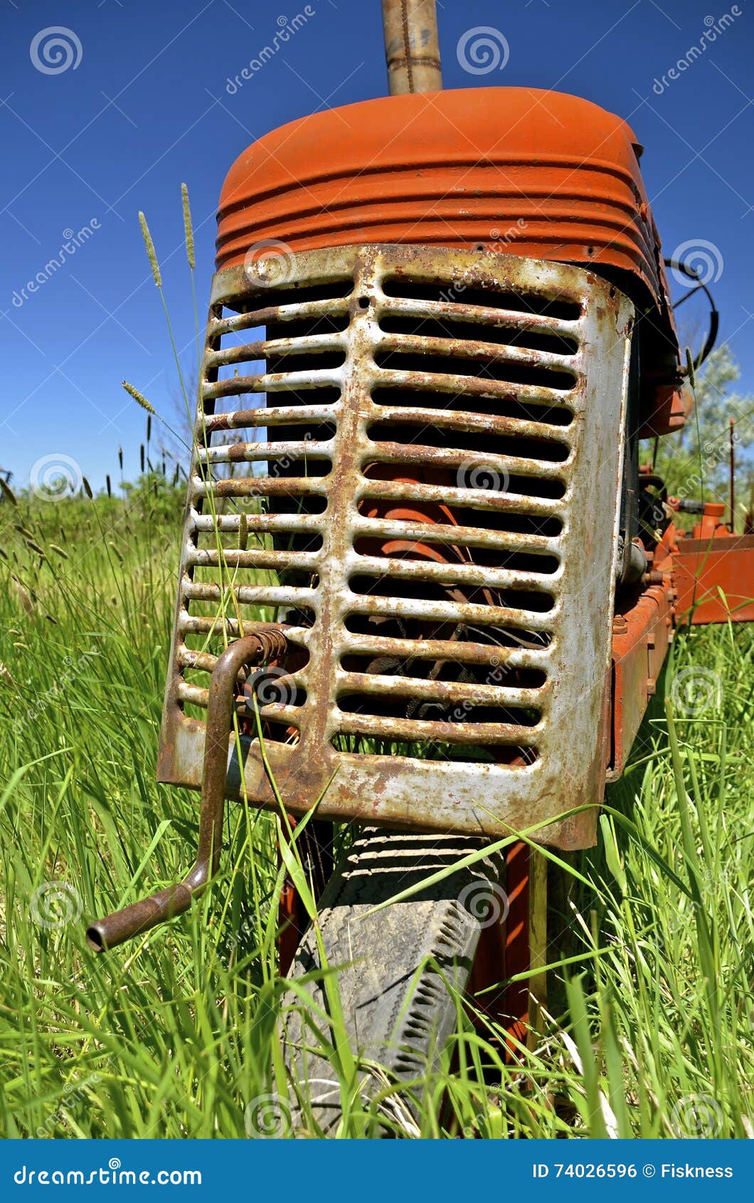 Grill and Crank of an Old Tractor Stock Photo Image of mechanism