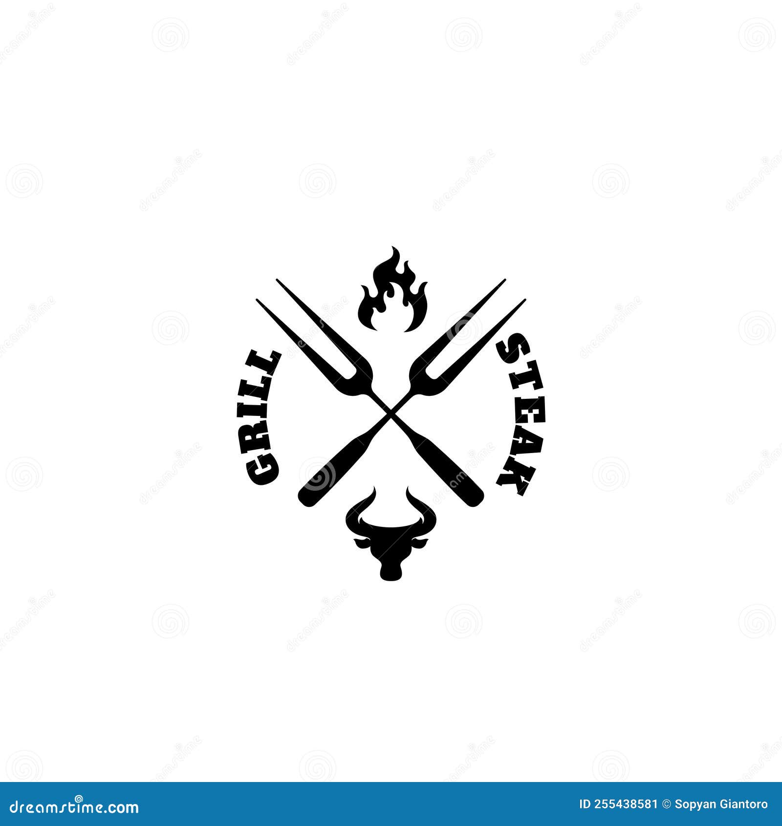 Grill House Logo. Bullhead Logo Stock Vector Illustration of