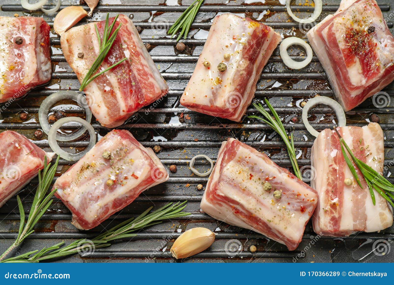 Grill Pan with Raw Ribs and Seasonings, Flat Lay Stock Image Image of barbecue, flat 170366289