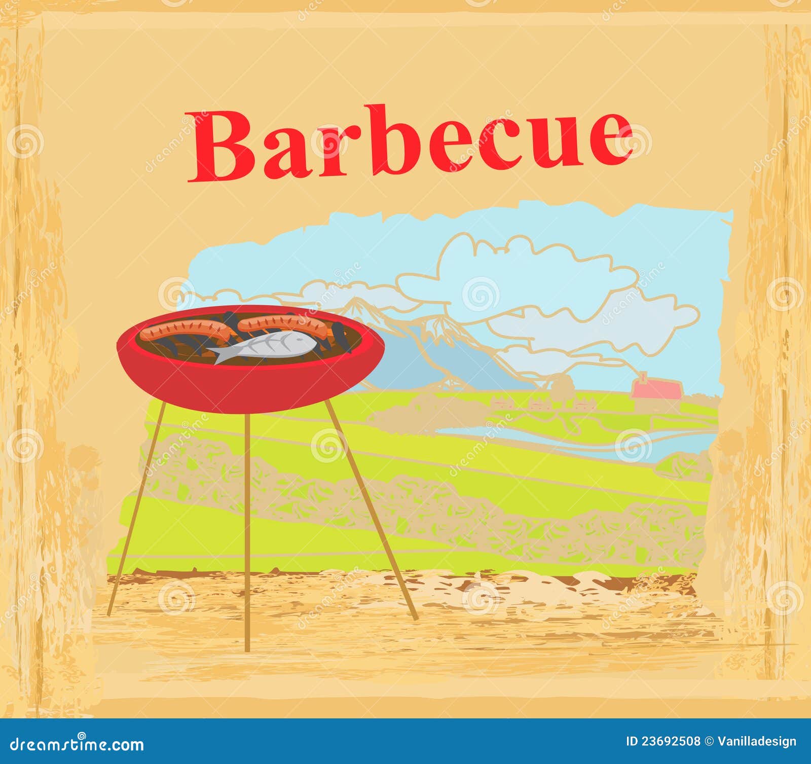 Grill Party Einladung Vektor Abbildung Illustration Von Einladung