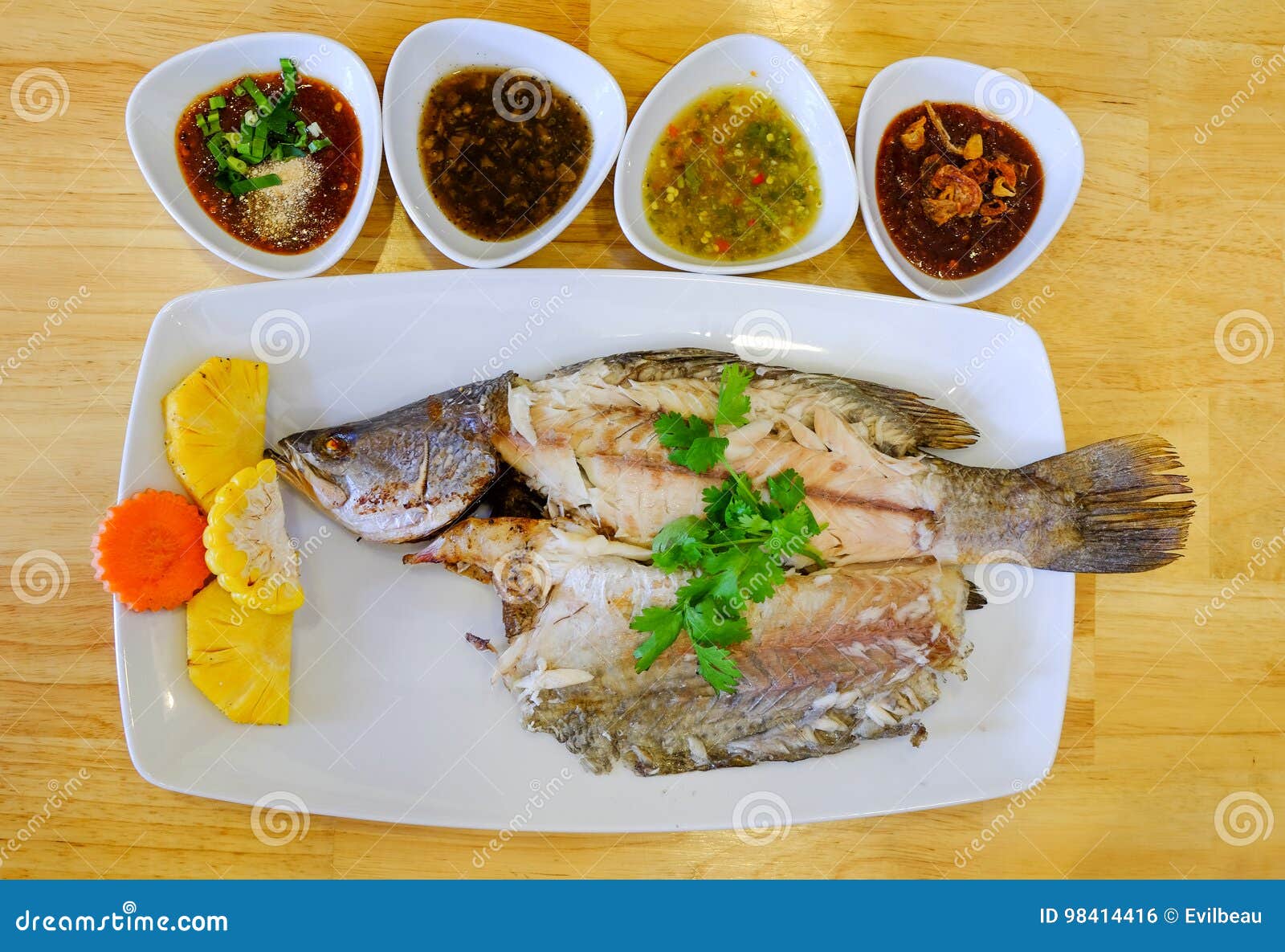 Grill Whole Fish stock photo. Image of lunch, food, focus 98414416