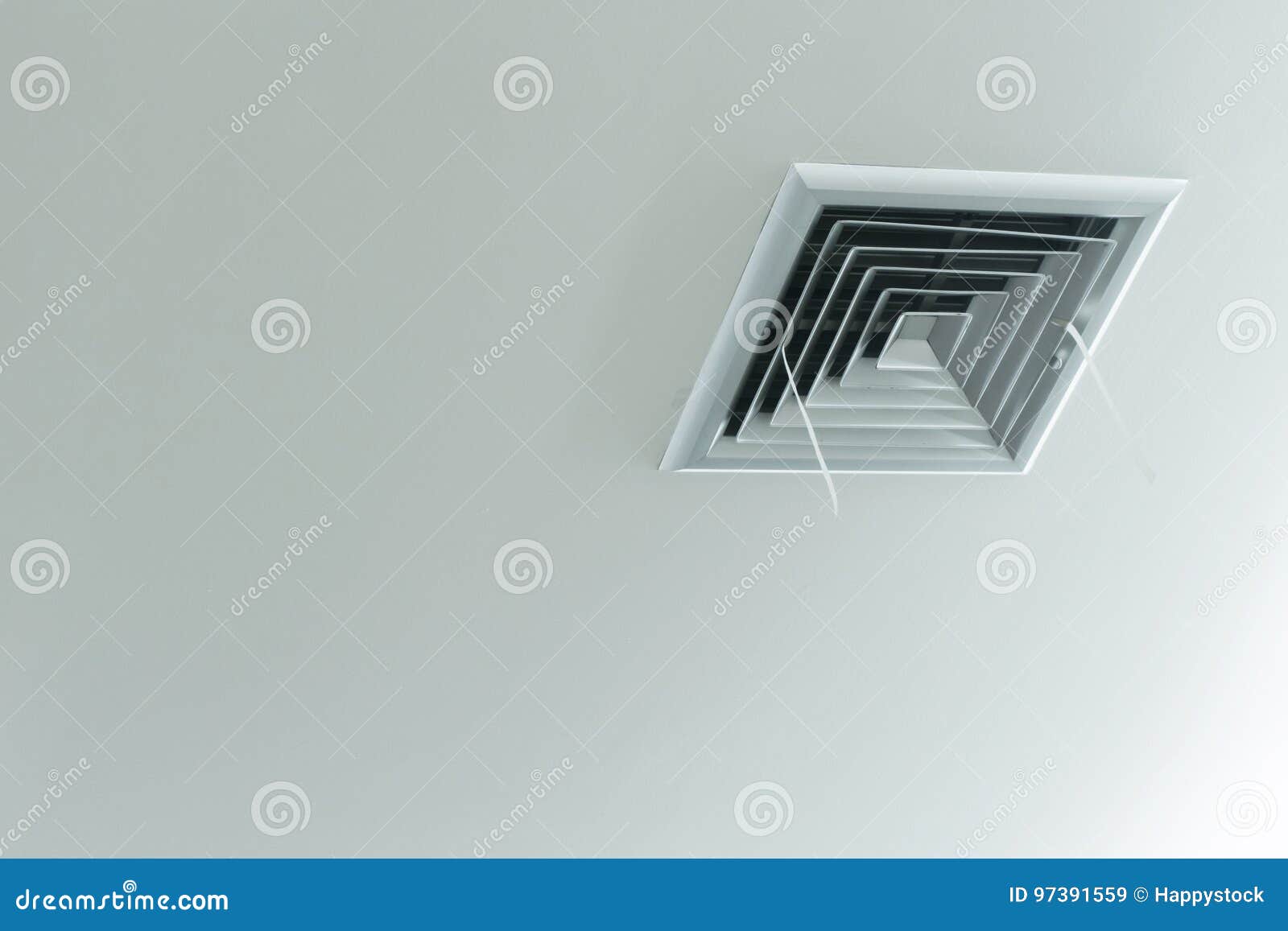 Grille Of Air Conditioner System Under Ceiling Stock Image