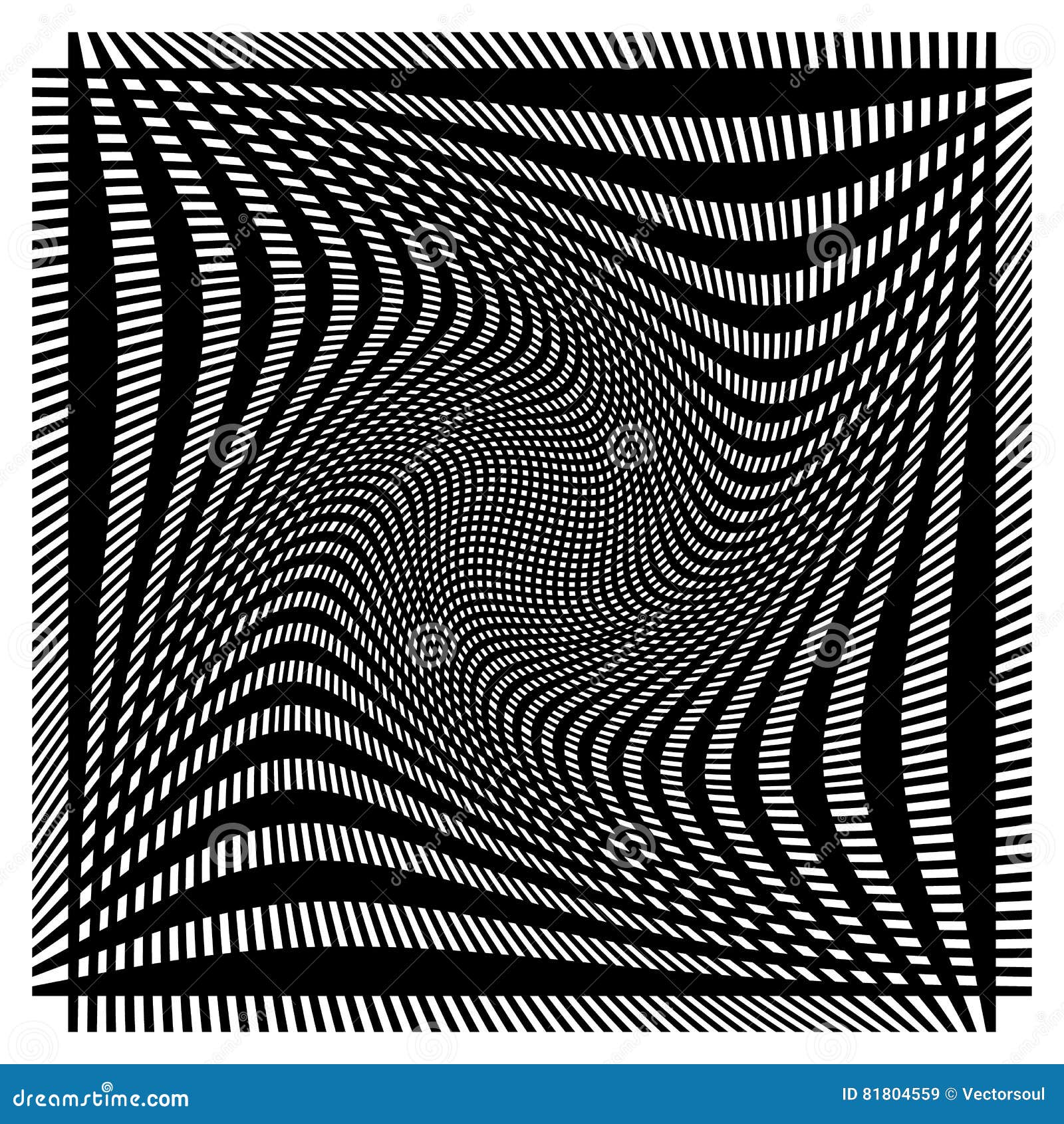 Grille, maille avec la déformation, effet de chaîne - ensemble de deux couches de ligne de intersection avec l'effet différent de déformation - illustration gratuite de vecteur de redevance