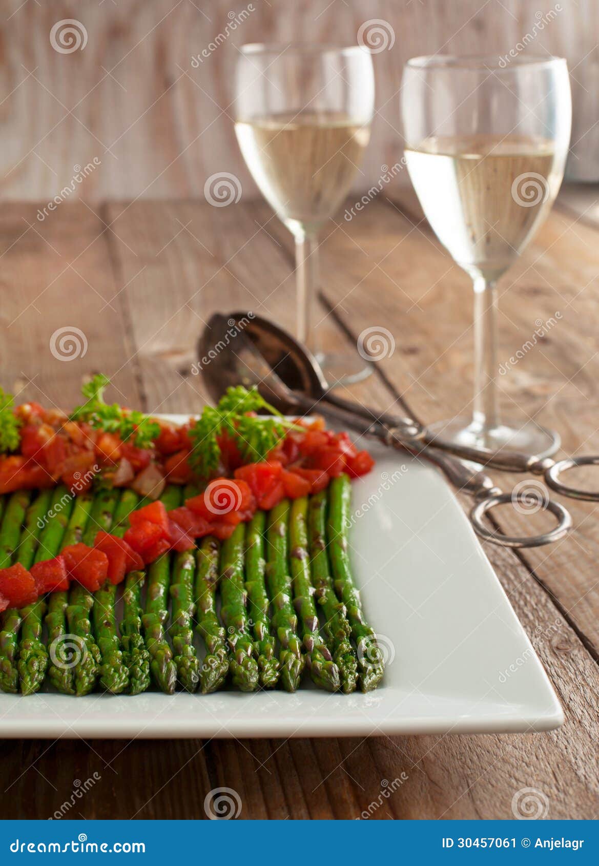 Grilled Asparagus, Served with a Tomato Vinaigrette Stock Image Image of natural, gourmet