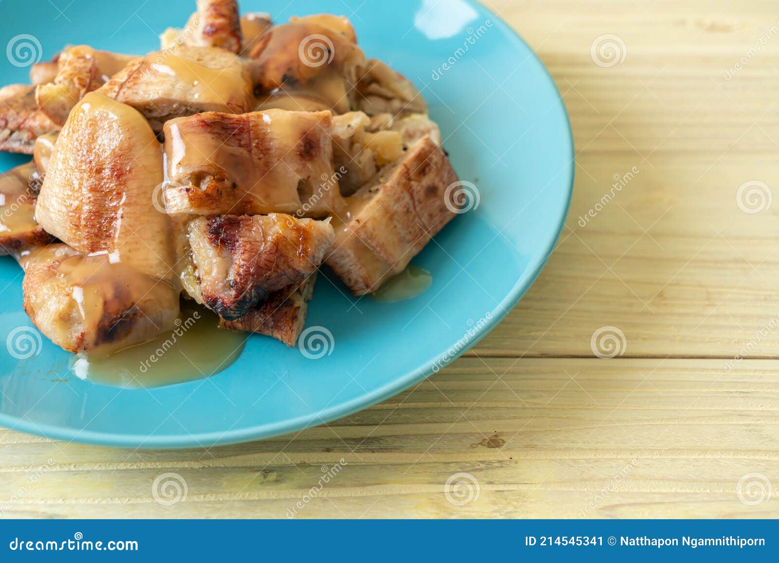 Grilled Bananas with Coconut Caramel Sauce Stock Image Image of