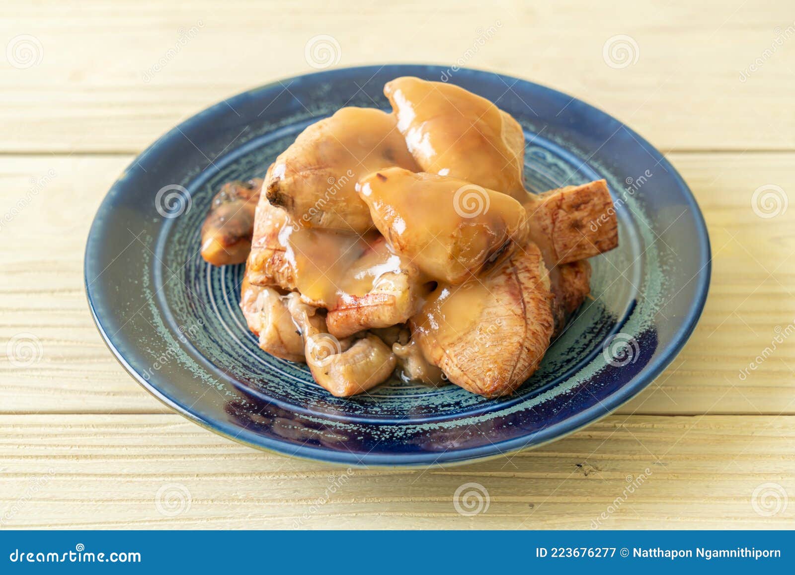 Grilled Bananas with Coconut Caramel Sauce Stock Image Image of food
