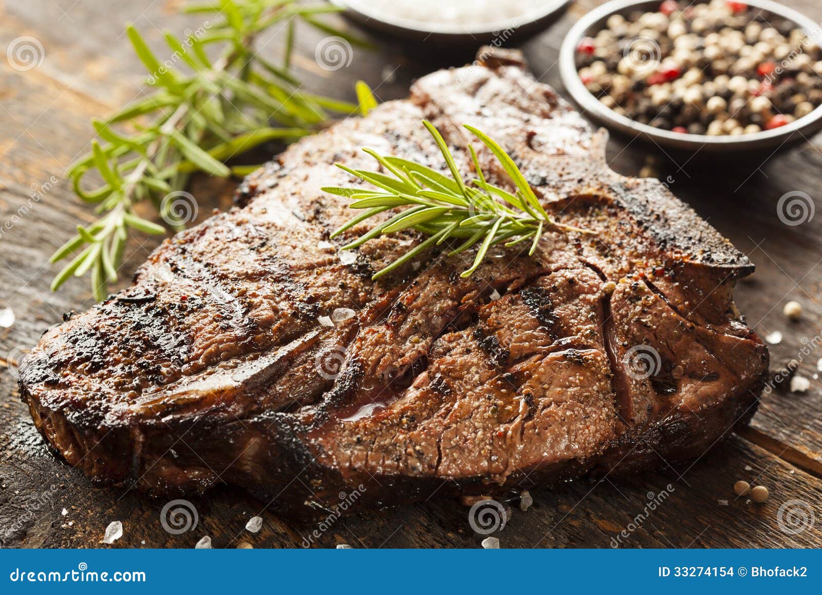 Grilled BBQ TBone Steak stock photo. Image of porterhouse 33274154