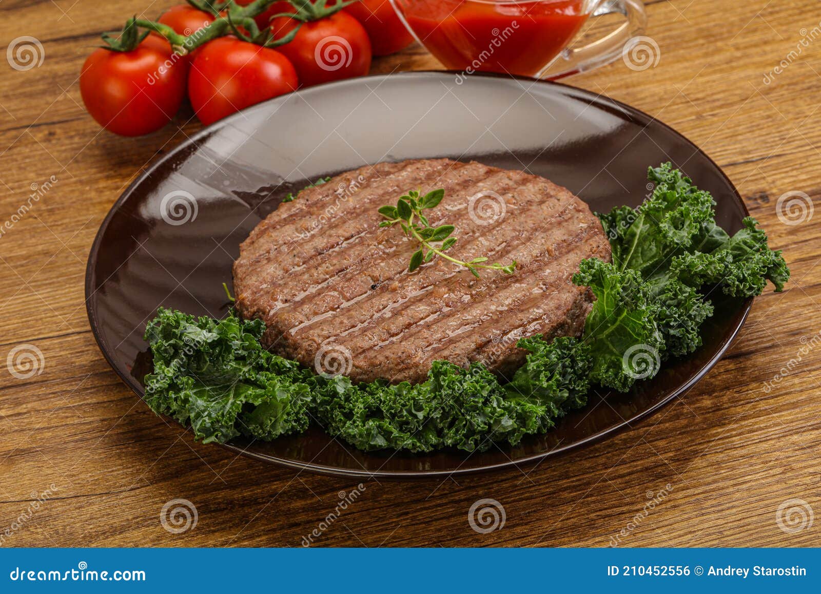 Grilled Beef Cutlet for Burger Stock Photo Image of board, roast