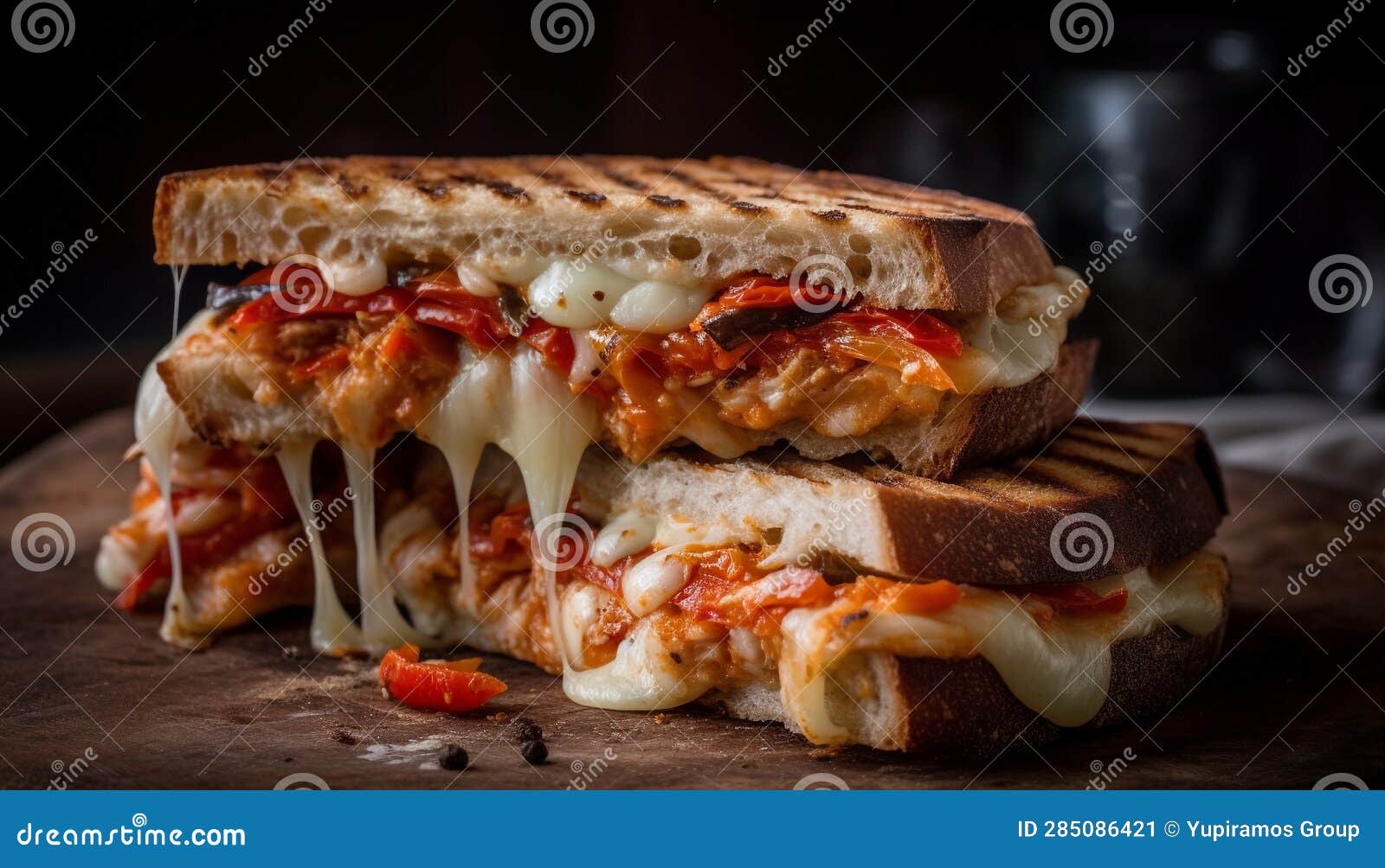 Grilled Beef Sandwich with Melted Cheddar on Toasted Bread Generated by