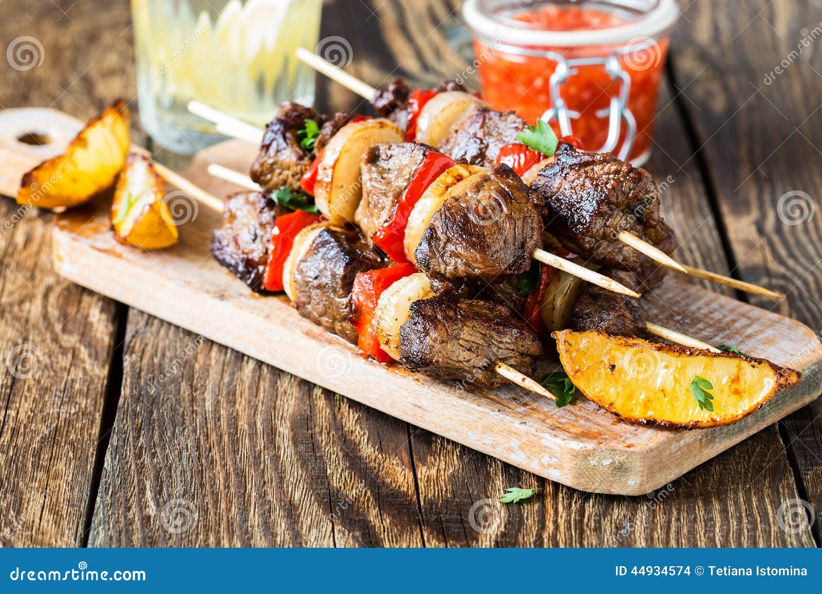 Grilled Beef Shishkabab Skewers Stock Photo Image of heat, meat 44934574