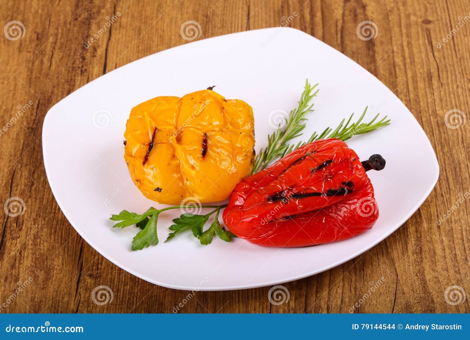 Grilled Bell Peppers stock photo. Image of barbecue, dinner - 79144544