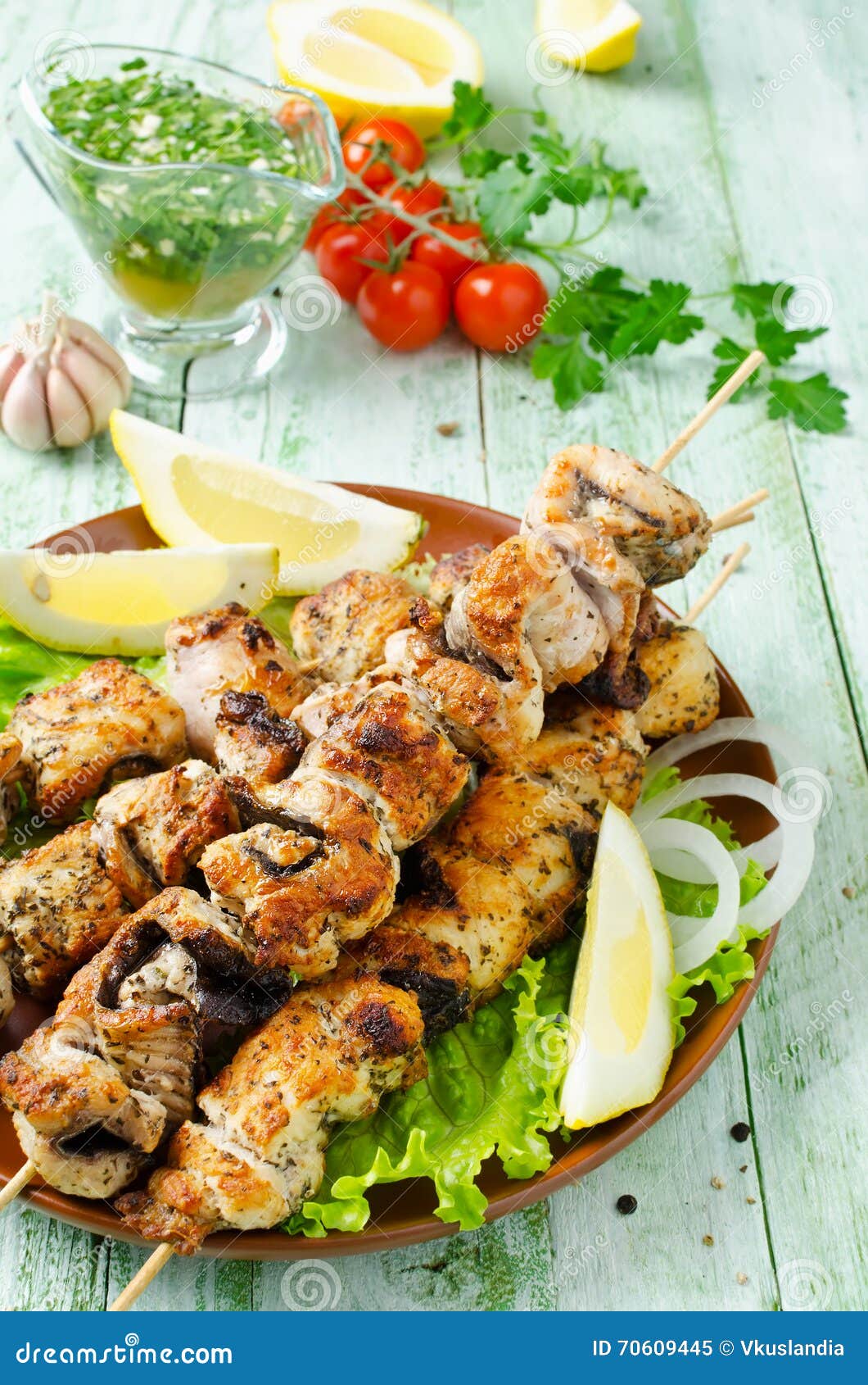 Grilled of Catfish in Lemon Mint Sauce Stock Image Image of cooking