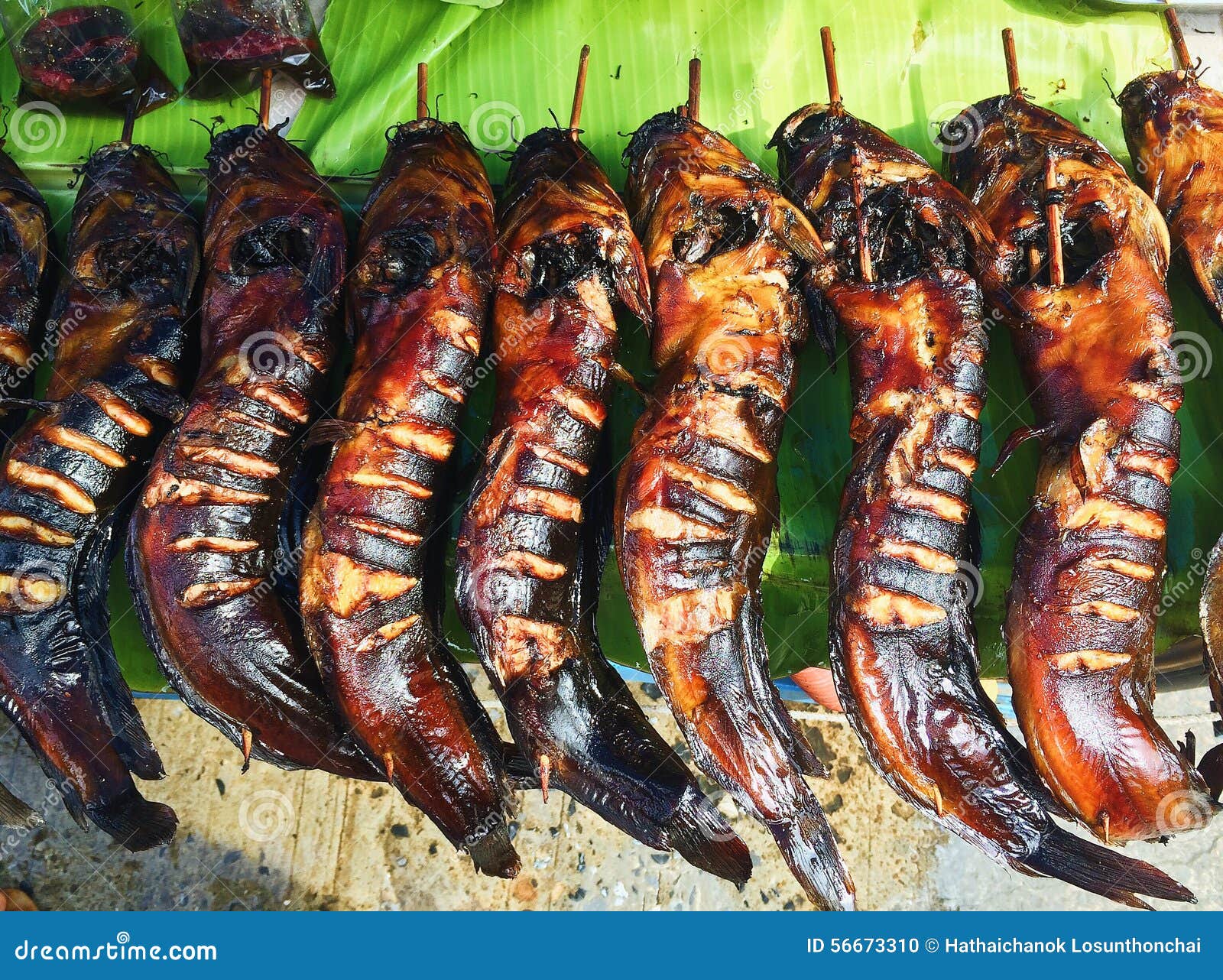 Grilled catfish stock photo. Image of thai, fish, food 56673310
