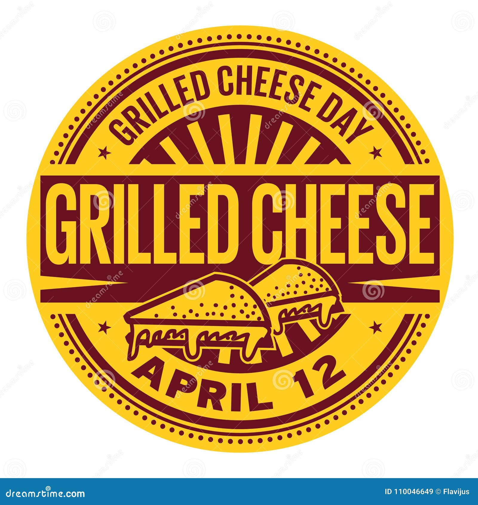 Grilled Cheese Day stamp stock vector. Illustration of food 110046649