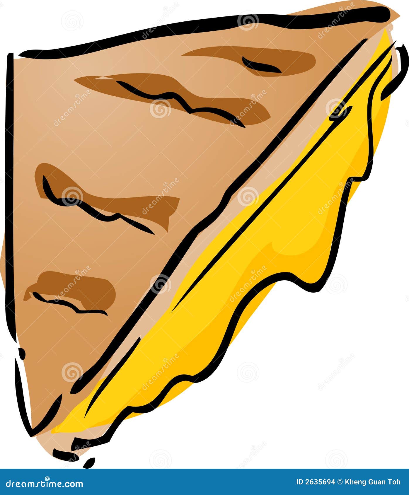Grilled cheese sandwich stock vector. Illustration of line - 2635694