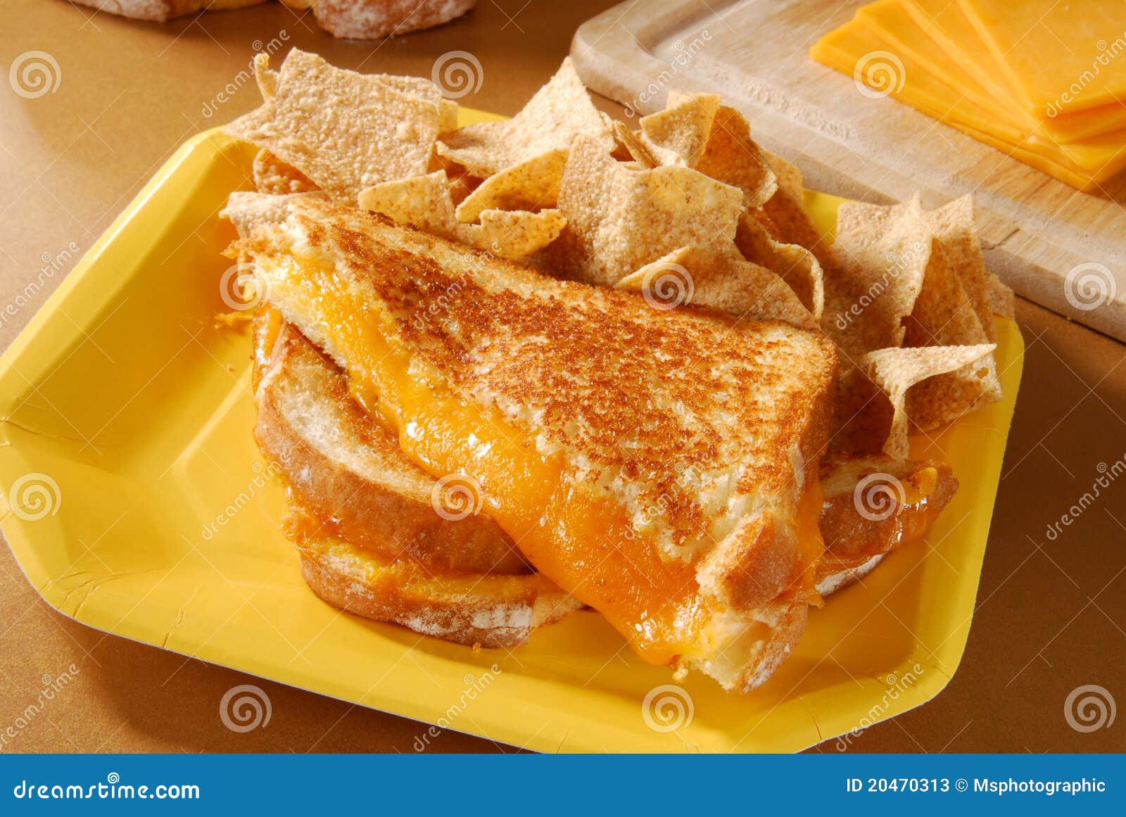 Grilled Cheese Sandwich and Chips Stock Image Image of food, slices