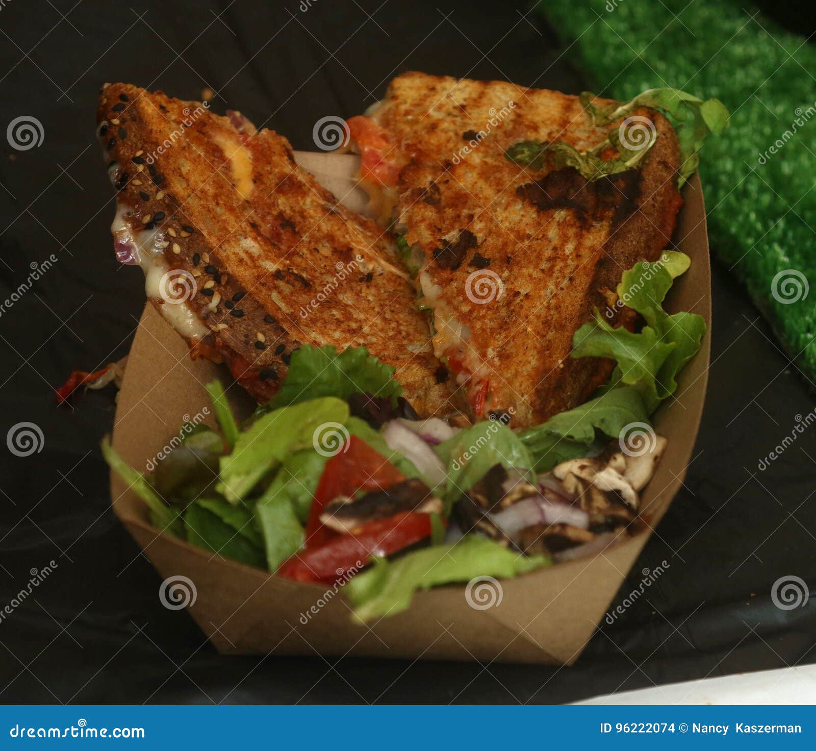 Grilled Cheese Sandwich with Mozzarella, Tomato and Salad Stock Photo Image of hearty, closeup