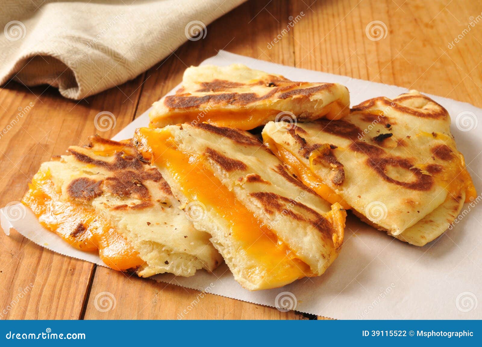 Grilled Cheese Sandwich on Naan Bread Stock Photo Image of table