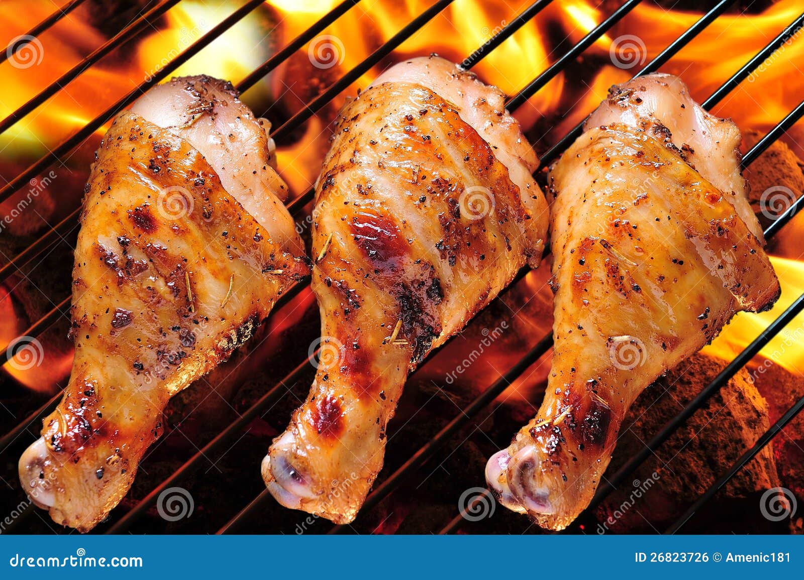 Grilled Chicken Food In Packet. Espicy Curry. Fried Chicken Meat Cutlet