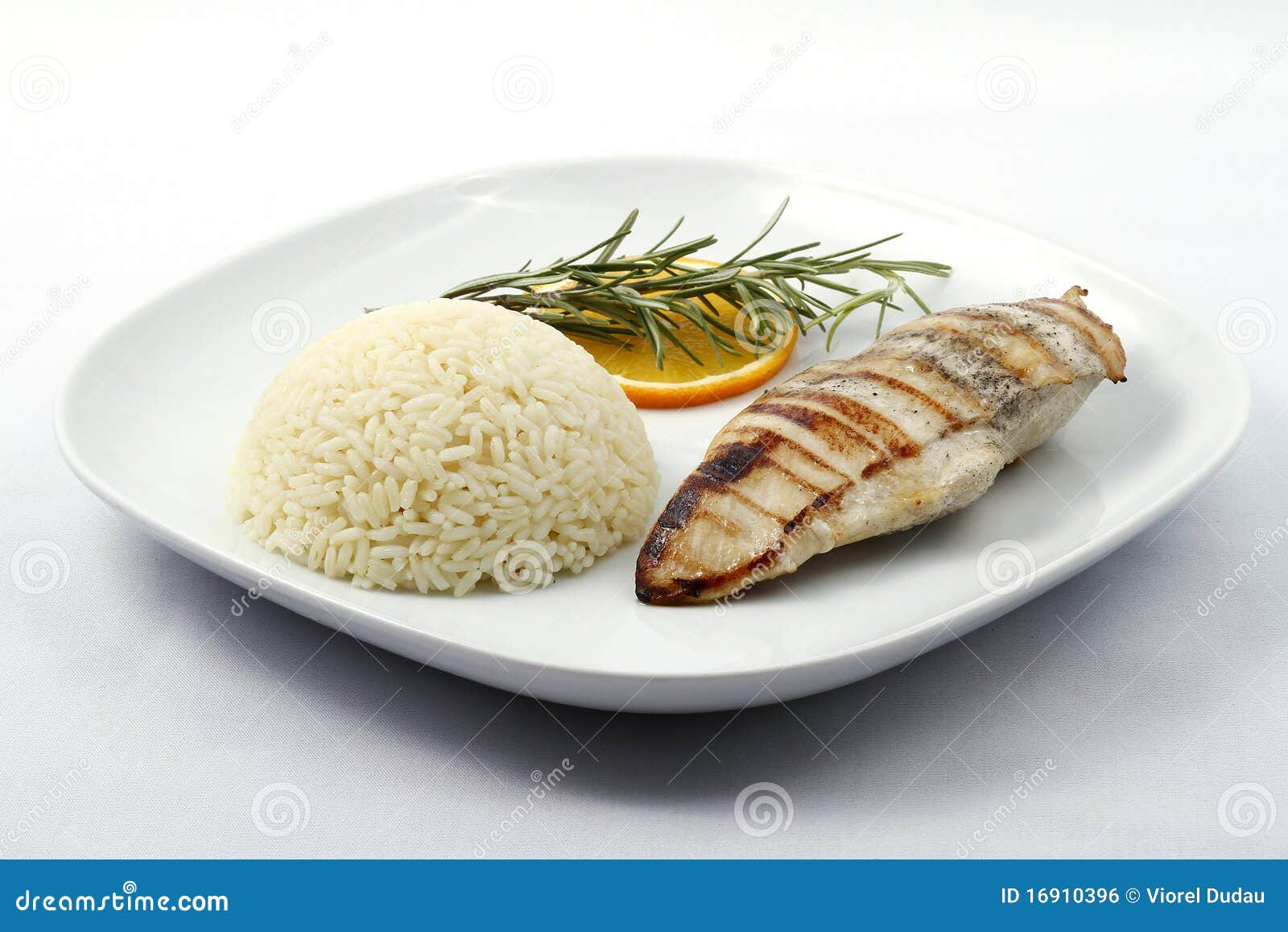 Grilled Chicken Breast with Boiled Rice Stock Photo Image of healthy