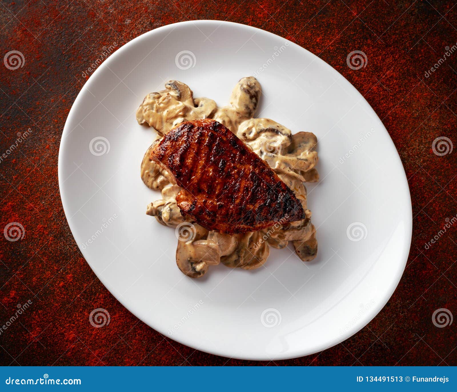 Grilled Chicken Breast With Creamy Mushroom Sauce Healthy Food Stock Image Image Of Cream Fried 134491513