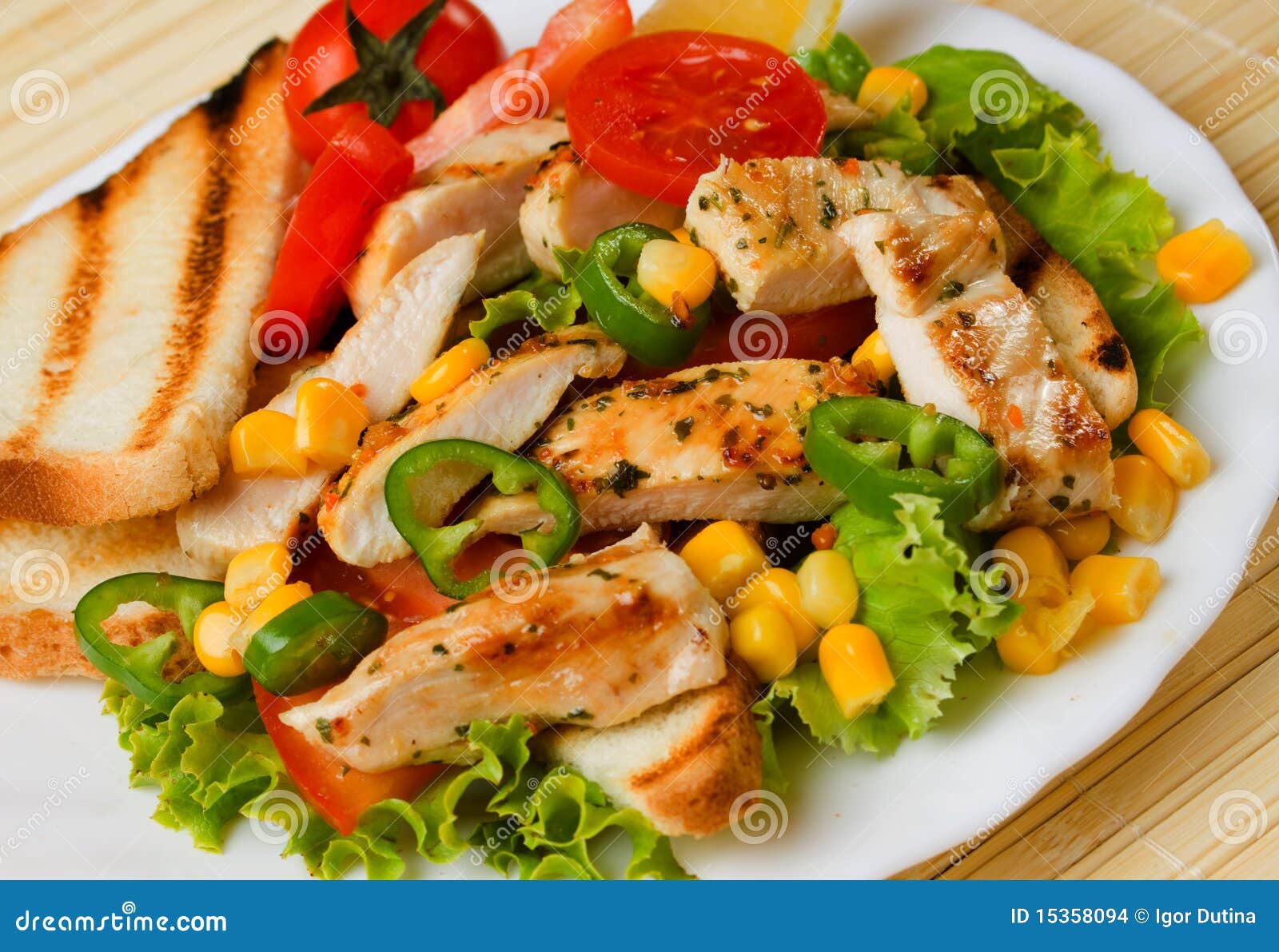 Grilled Chicken Breast with Vegetable Stock Photo Image of chicken