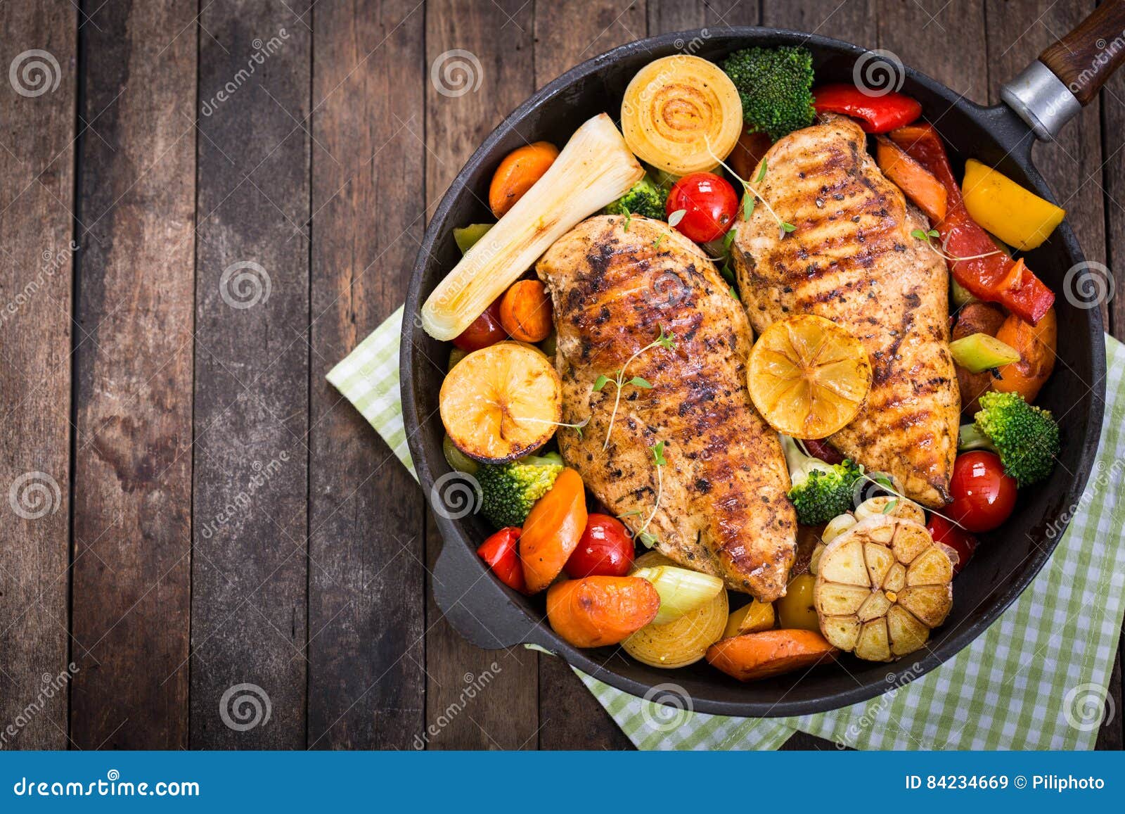 Grilled Chicken Breast and Vegetables Stock Image Image of garlic