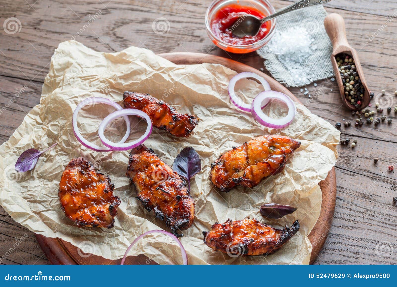 Grilled Chicken Breasts with Barbecue Sauce Stock Image Image of marinated, chicken 52479629