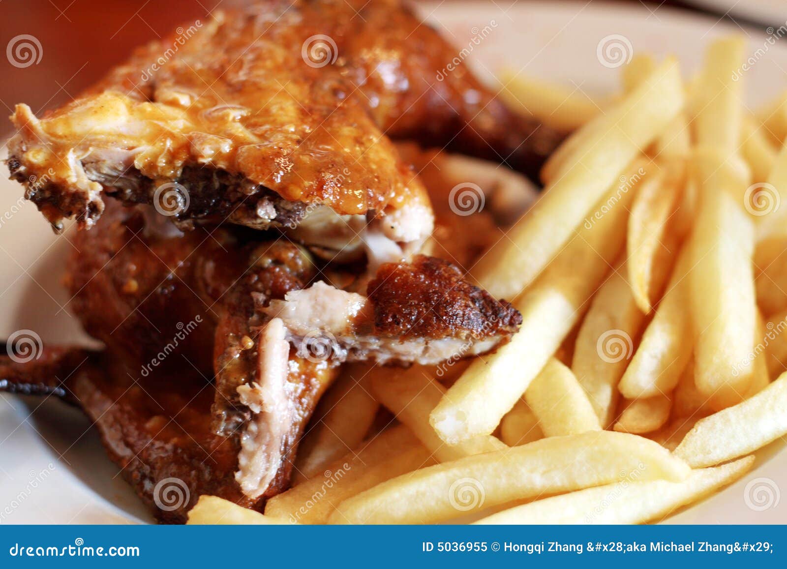 Grilled Chicken And Chips Royalty Free Stock Photo - Image 