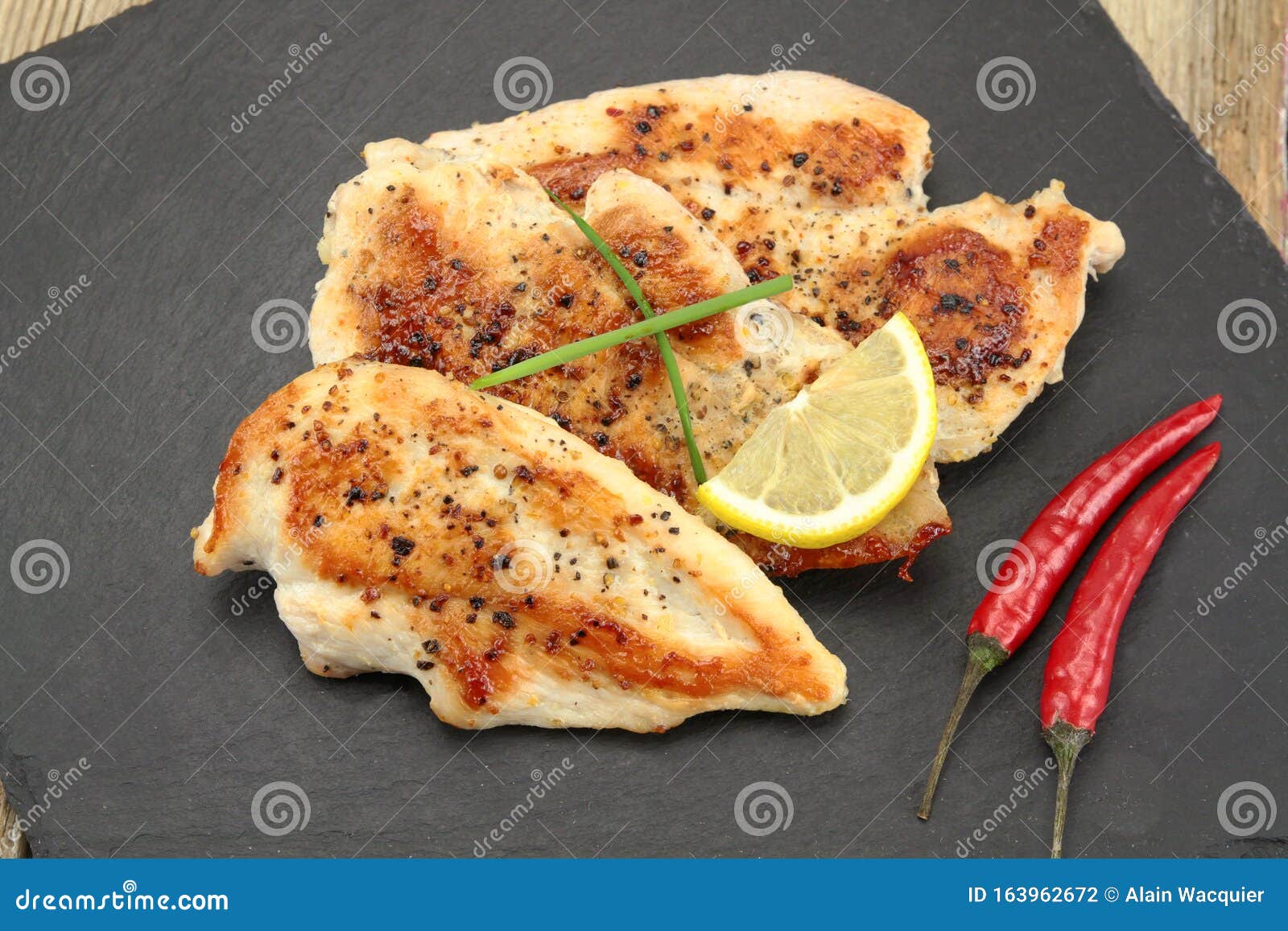 Grilled chicken cutlets stock photo. Image of spice 163962672