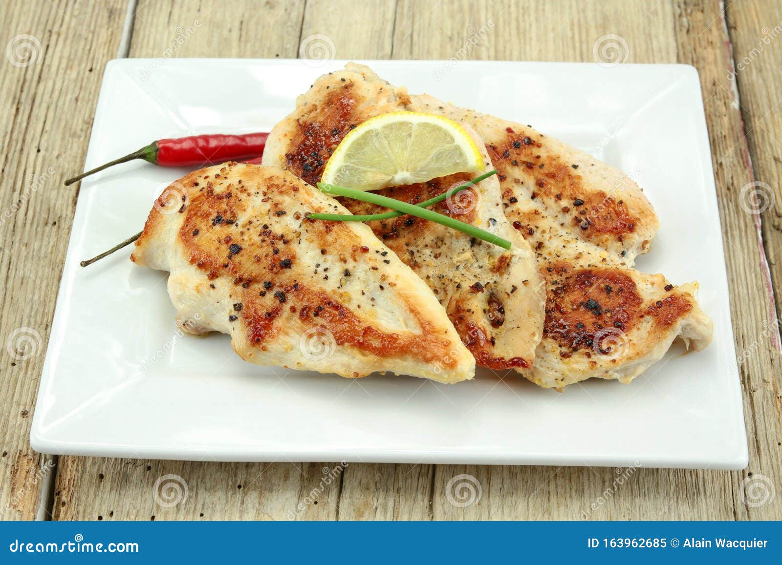 Grilled chicken cutlets stock image. Image of poultry 163962685