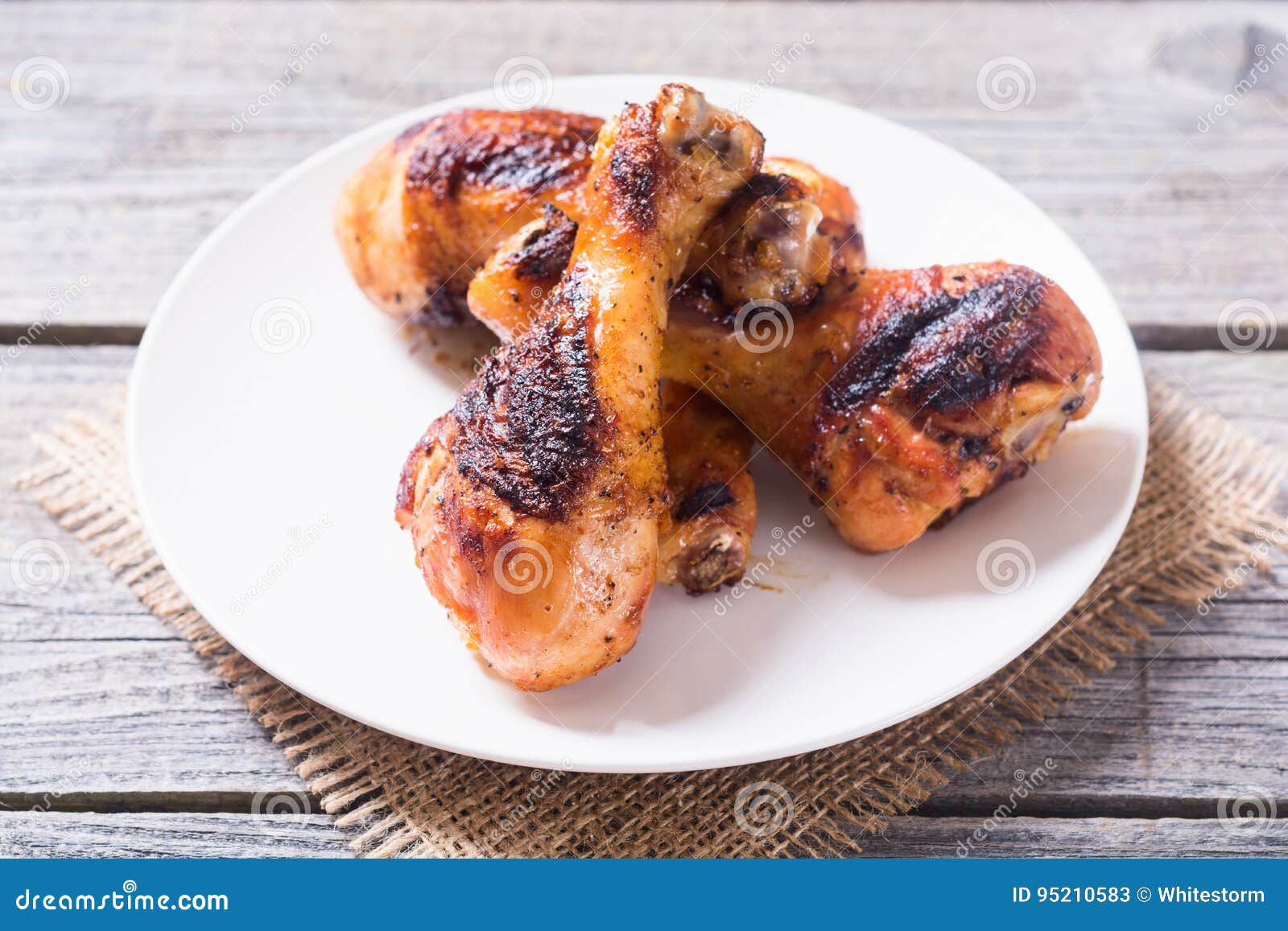 Grilled chicken drumsticks stock image. Image of appetizer 95210583