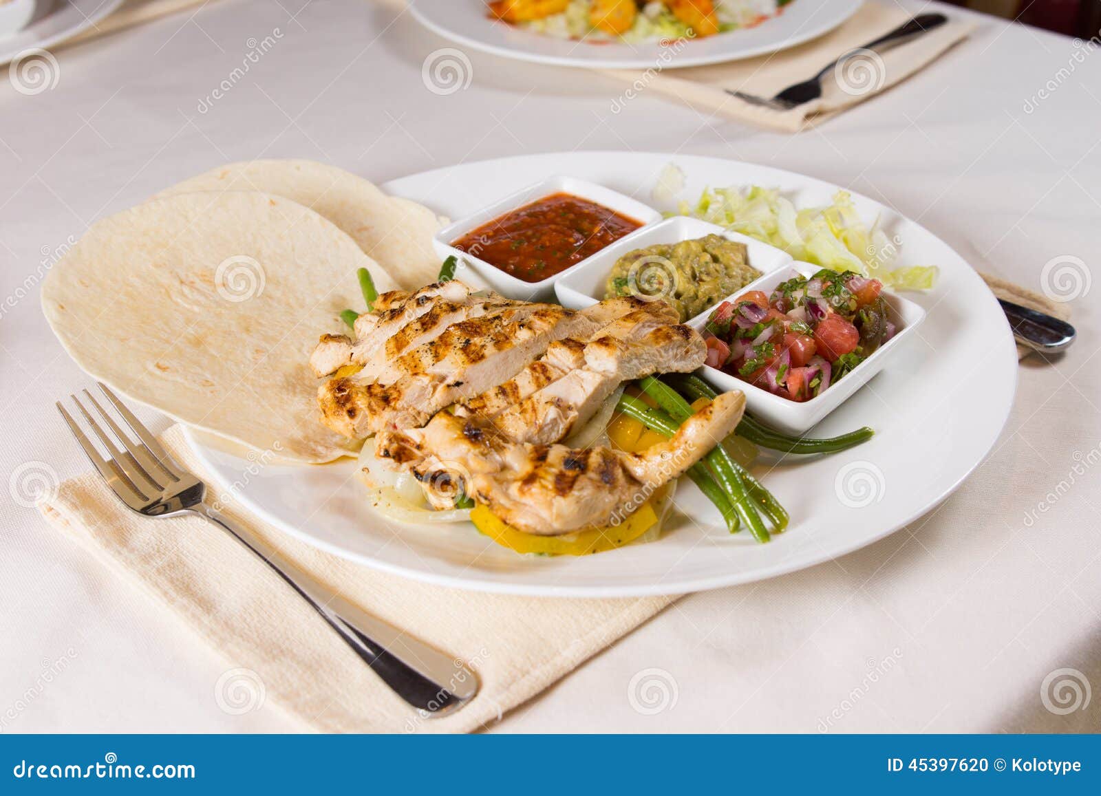 Grilled Chicken Fajitas on Plate in Restaurant Stock Photo Image of chicken, place 45397620