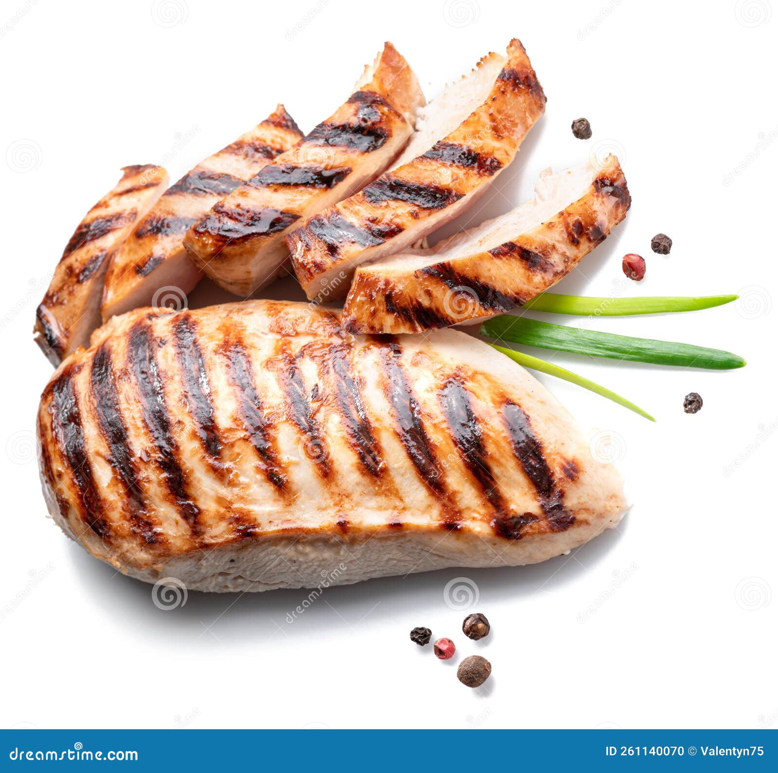 Grilled Chicken Fillet with Herbs Isolated on White Background Stock Photo Image of poultry