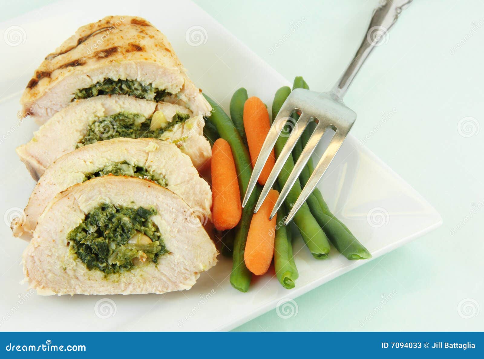 grilled chicken florentine with vegetables