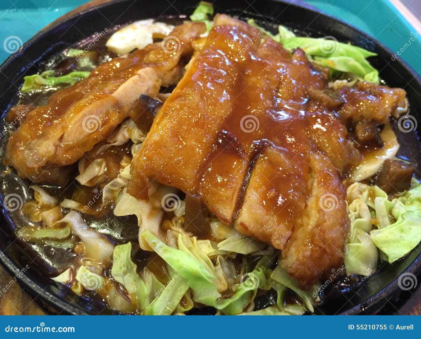 Grilled chicken hot plate stock image. Image of gourmet 55210755