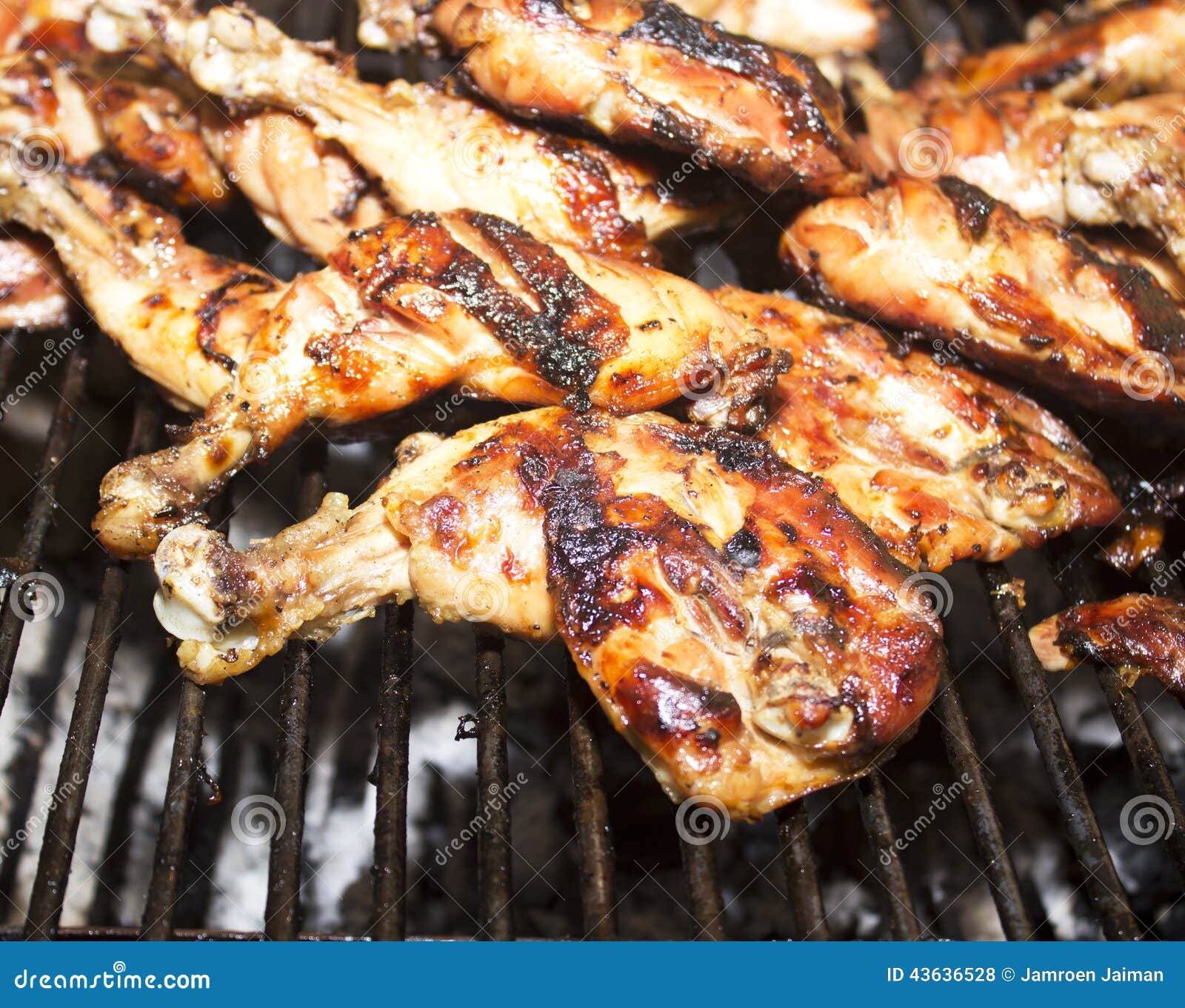 Grilled Chicken Leg on the Grill Stock Photo Image of chicken