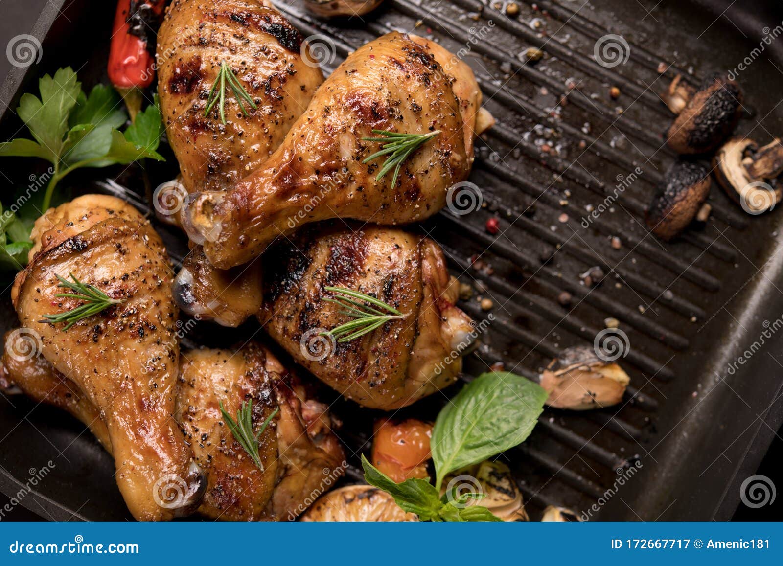Grilled chicken leg stock image. Image of pepper, grilling 172667717