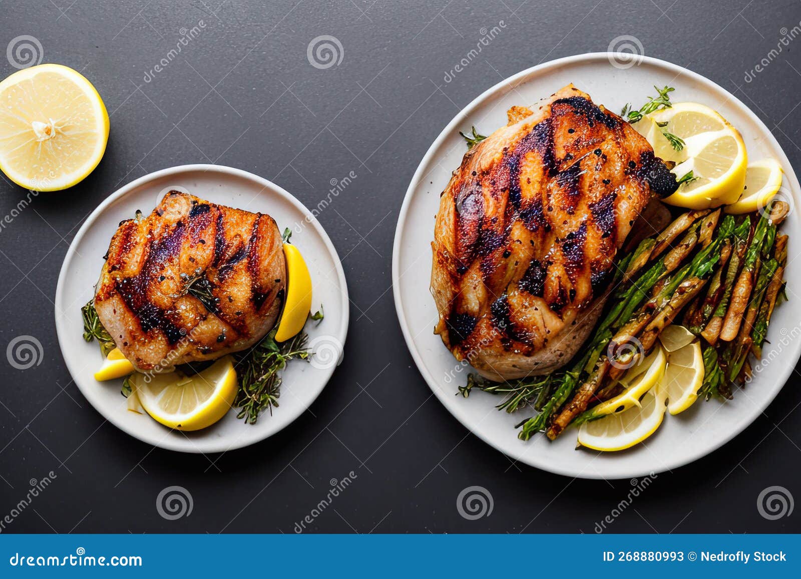 Grilled Chicken Legs. Grilled BBQ Chicken Legs with Sesame and Parsley
