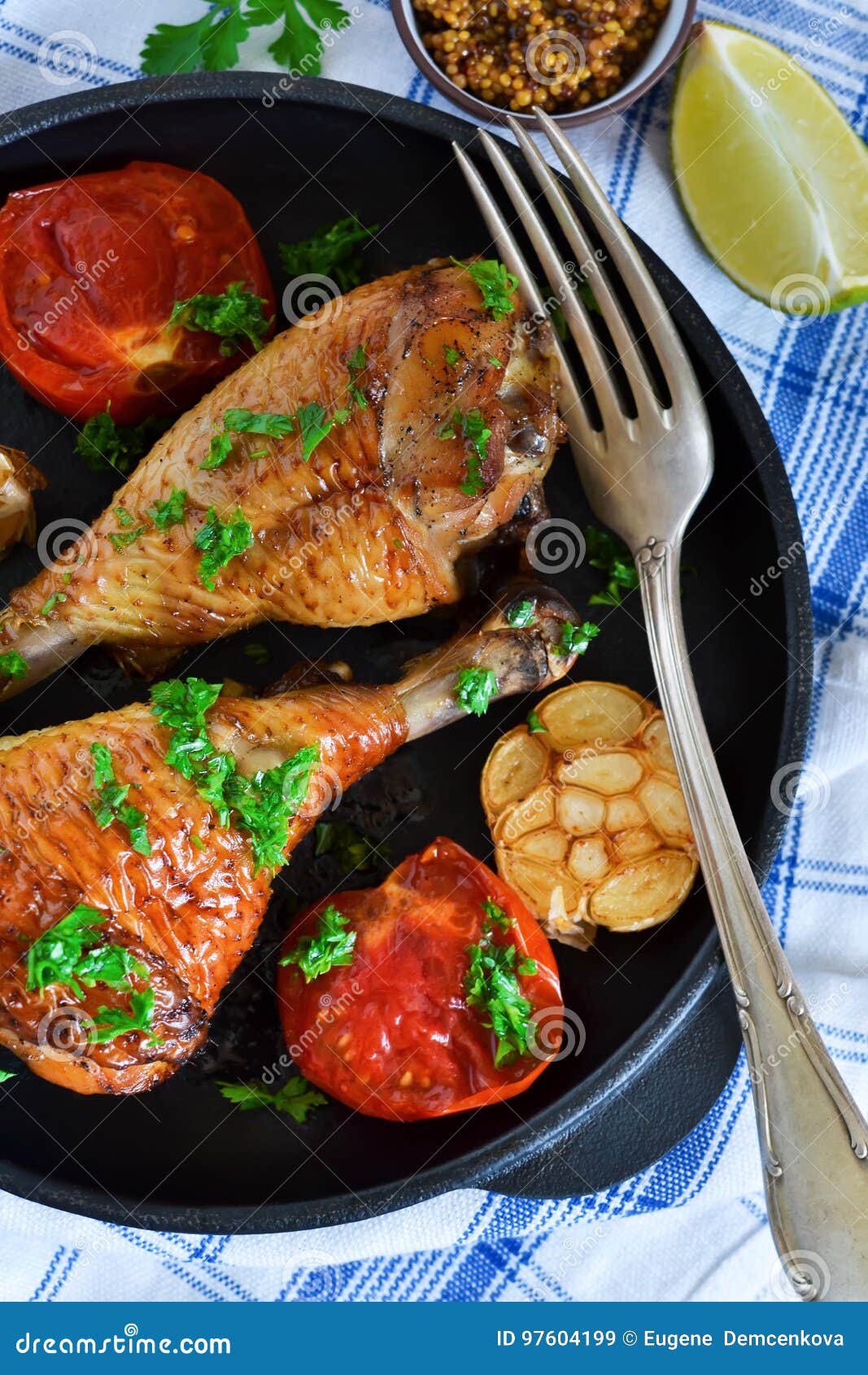 Grilled Chicken with Pesto and Vegetables. Stock Image Image of food