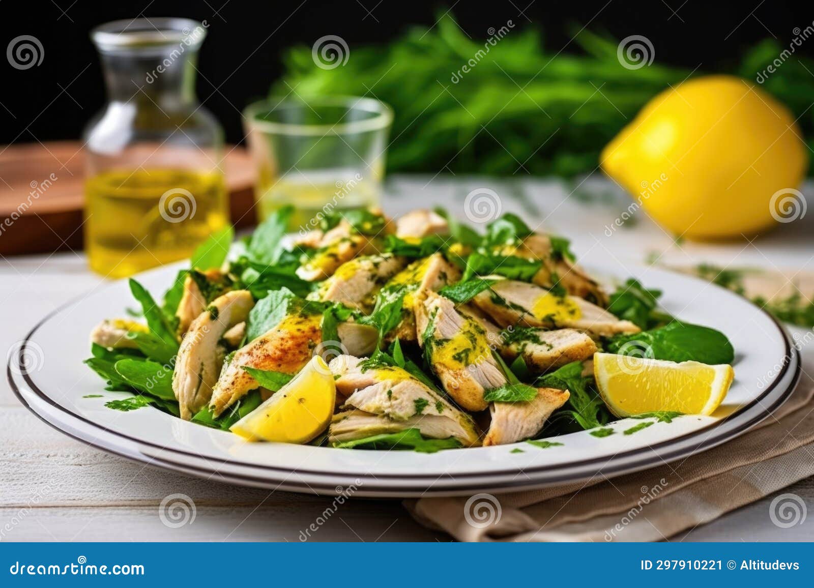 Grilled Chicken Salad with Fresh Herbs and a Squeeze of Lemon Stock