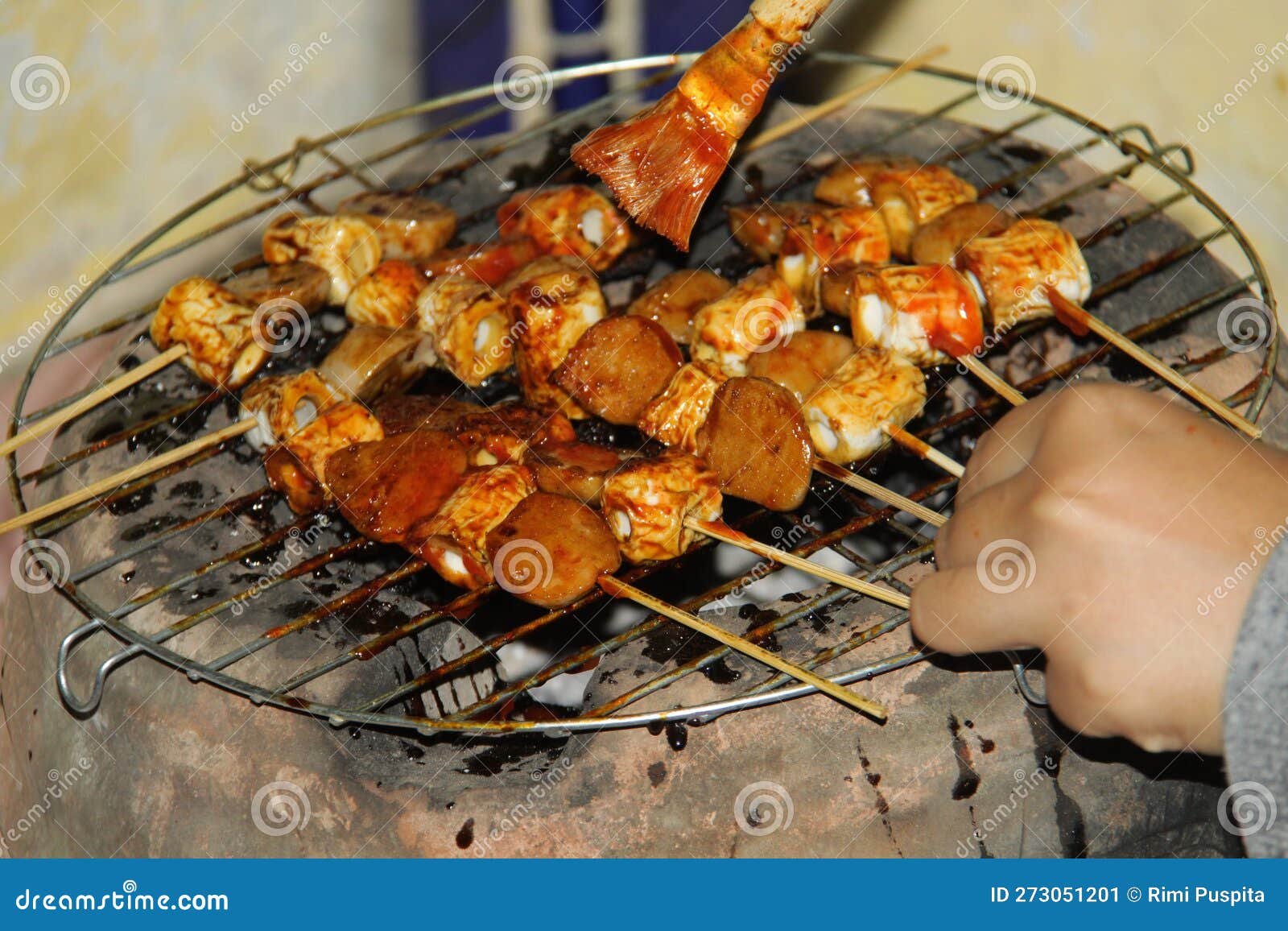 Grilled Chicken Satay stock image. Image of fish, dish 273051201